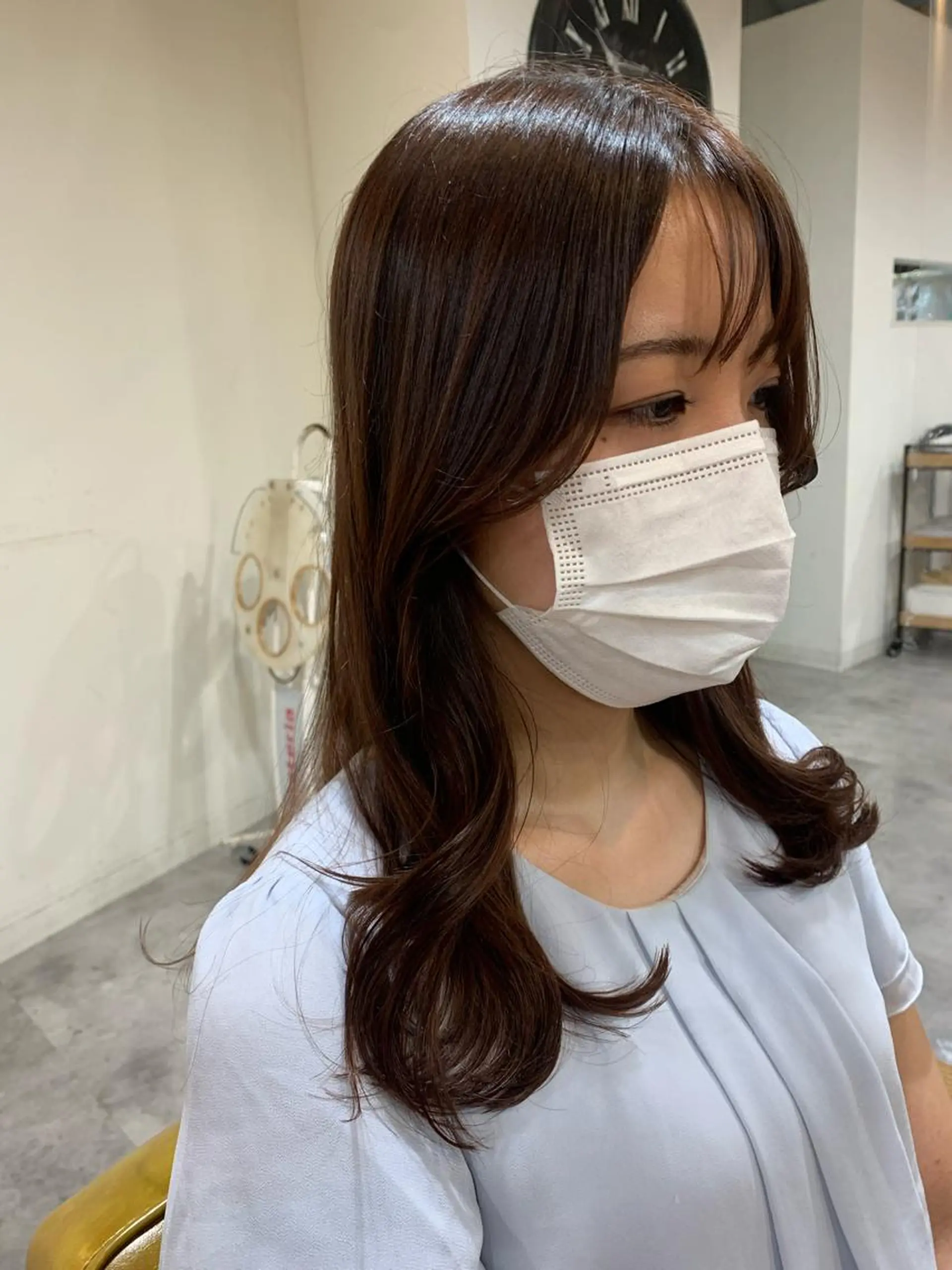 ミディアム 韓国風ヘア カット ヘアカラー ピンクカラー/ mana🎀のヘアスタイル