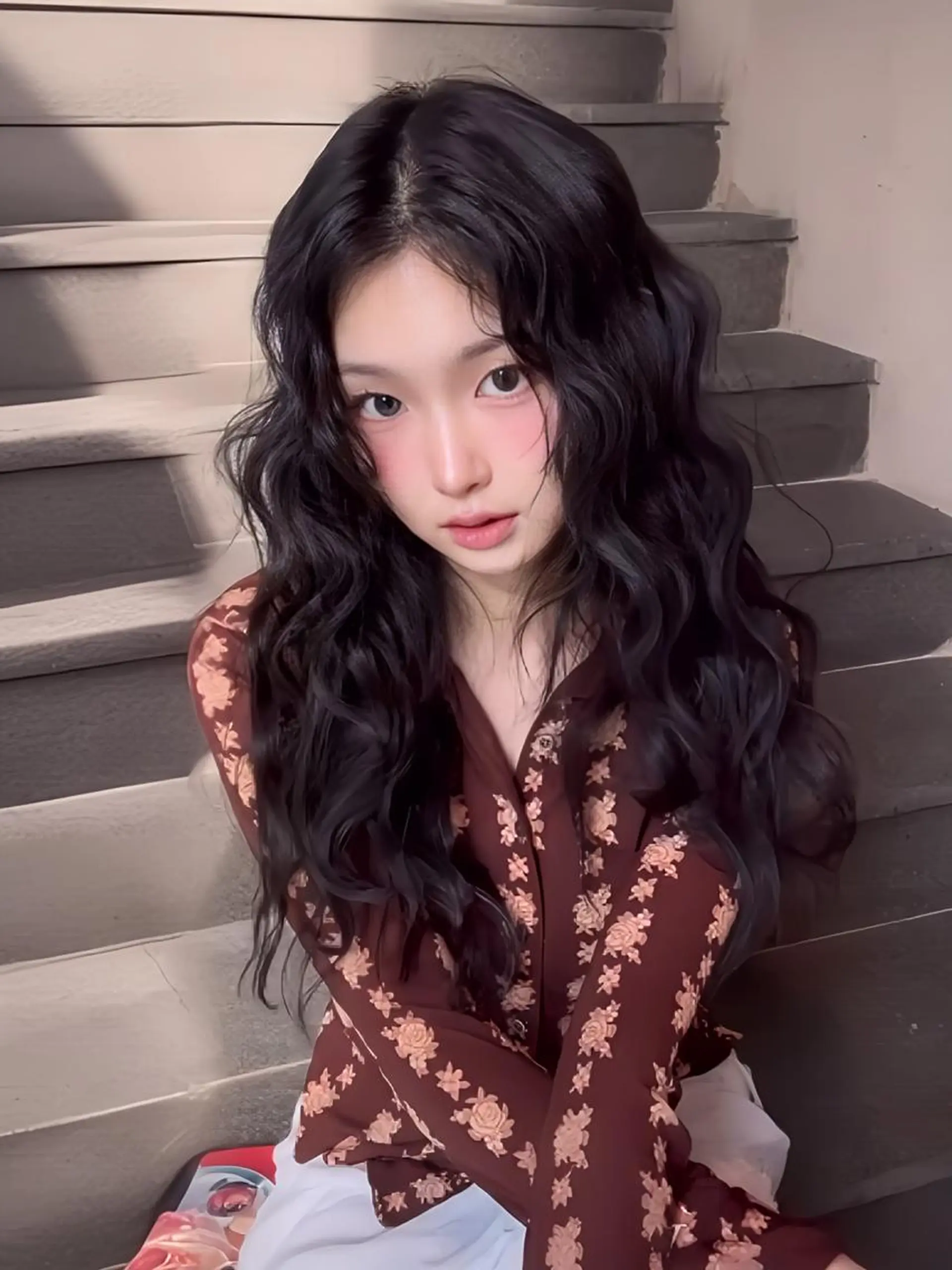 セミロング カラー ×シールエクステのヘアスタイル