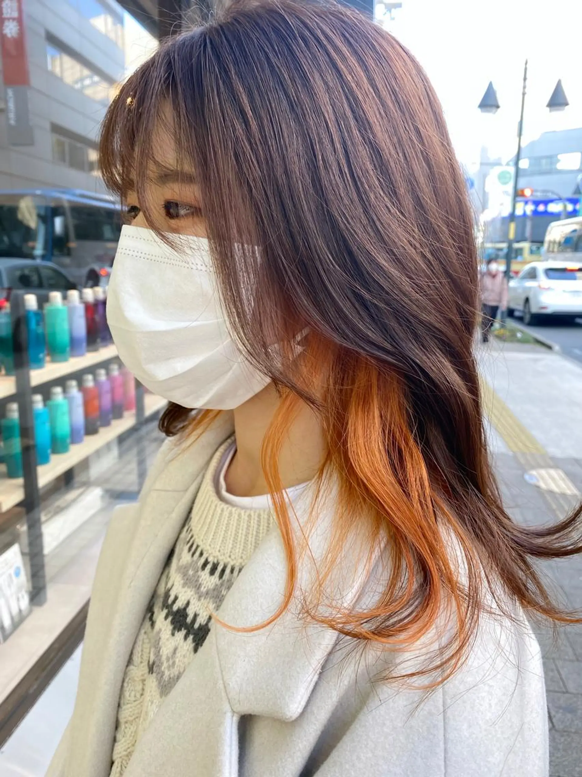 ロング カラー インナーカラー オレンジ ヘアカラー ブリーチ/髪質改善 🍊MASAKiのヘアスタイル