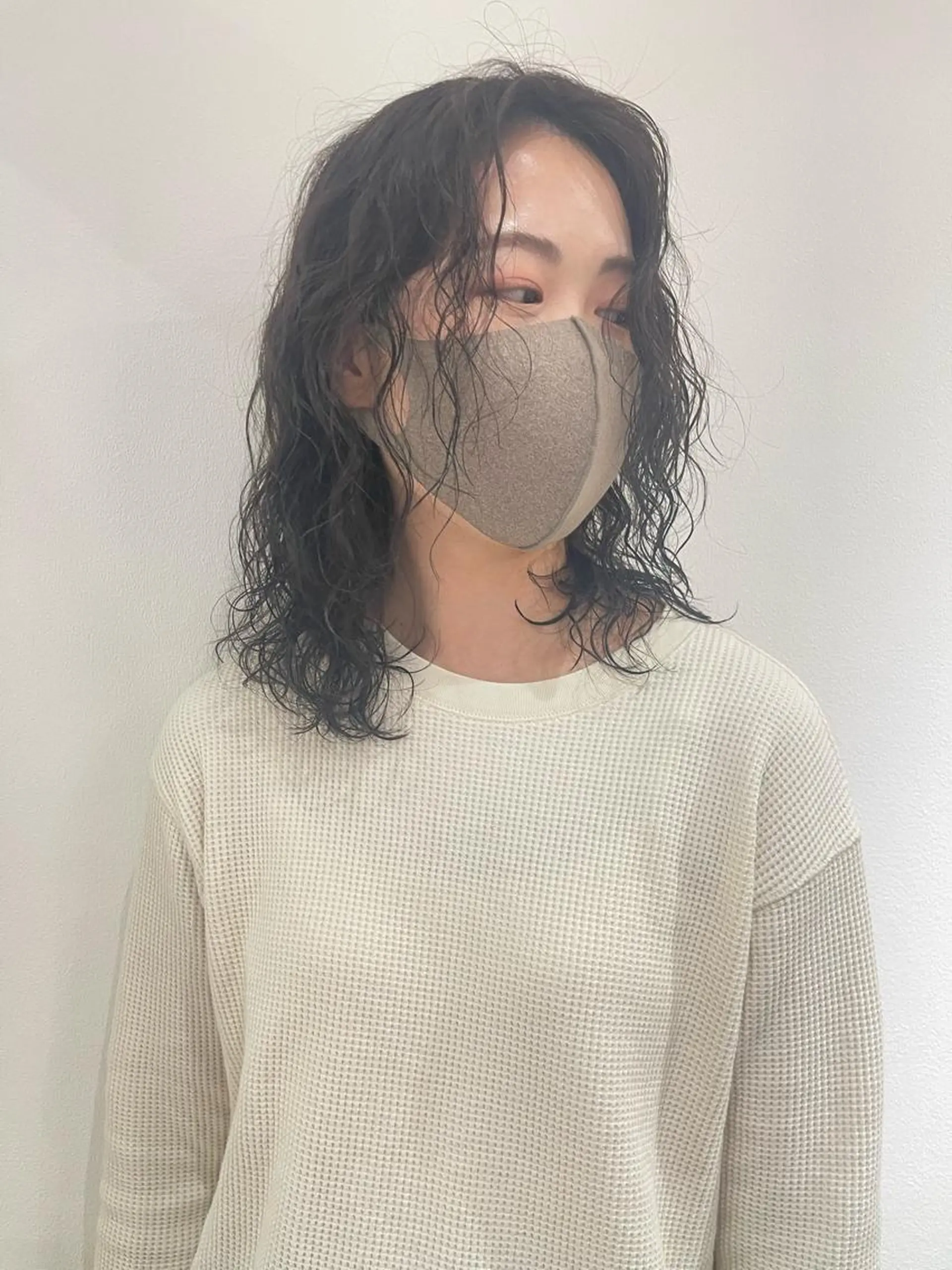 ミディアム カット ヘアカラー パーマ 早瀬裕之 パーマのヘアスタイル