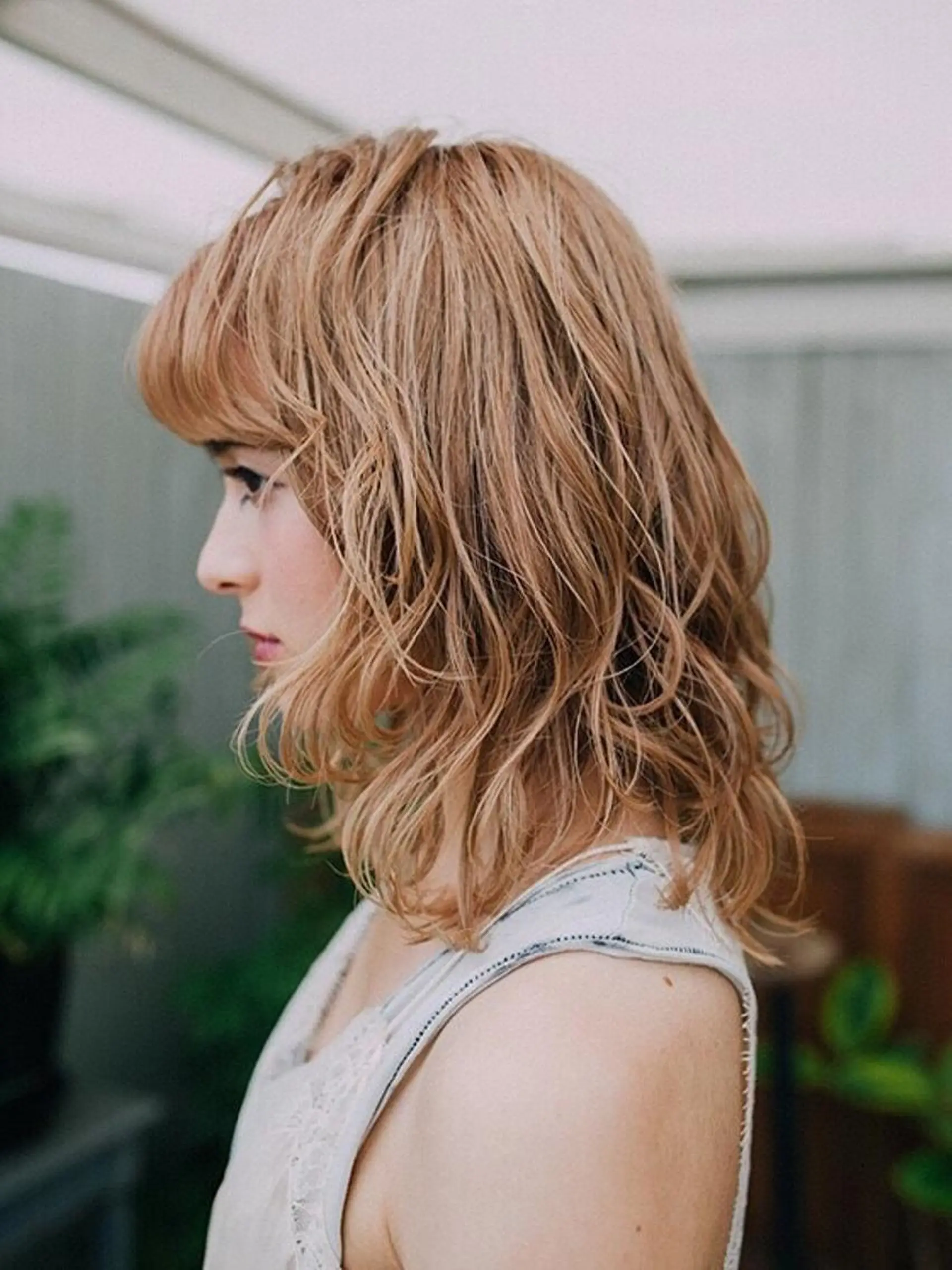 ミディアム カラー パーマ カット トリートメント 白髪ぼかしハイライト 柳川拓哉のヘアスタイル