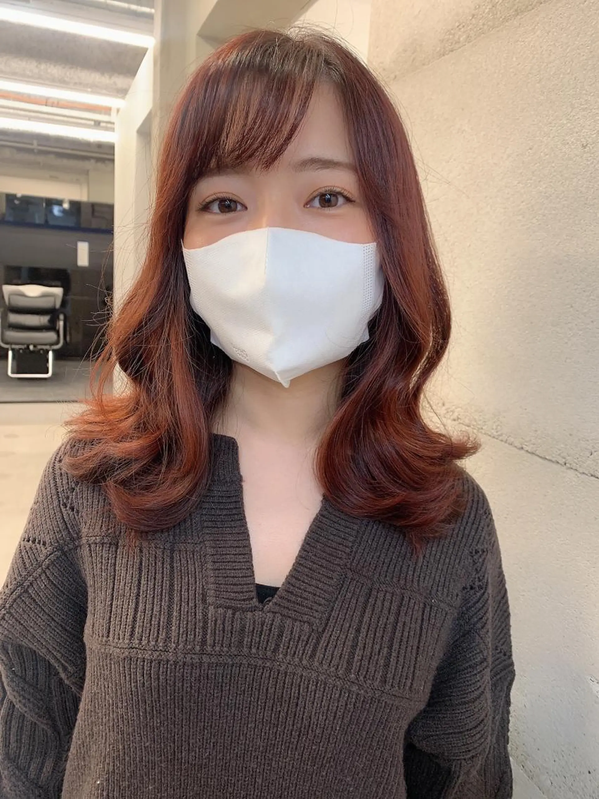 ミディアム カラー カット ヘアカラー トリートメント ヘッドスパ ヘアセット 透明感/オリーブ/ グレージュ/YUKAのヘアスタイル