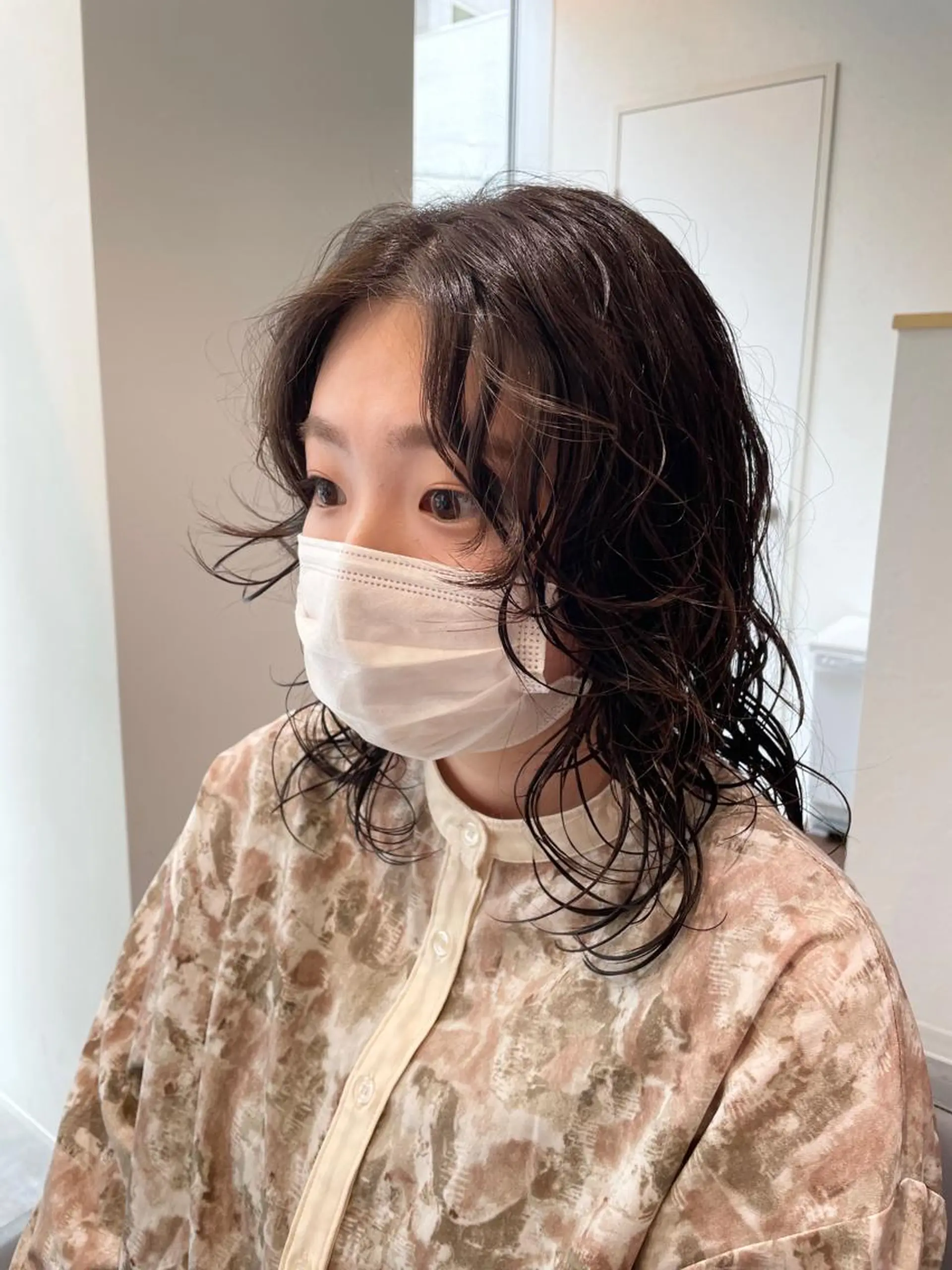 ミディアム パーマ ミディアムパーマ ウルフカット カット パーマ ショート/パーマ/ カラー/FUKOのヘアスタイル