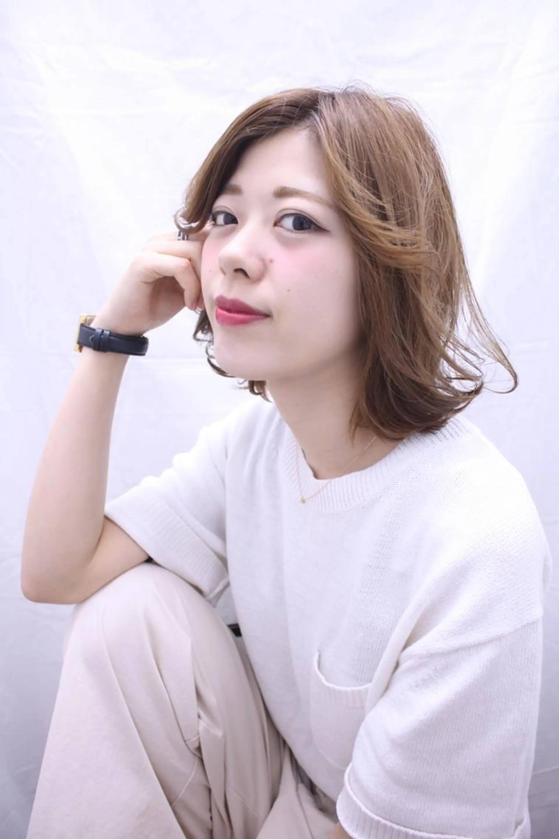 ミディアム カラー 岩崎 秀之のヘアスタイル