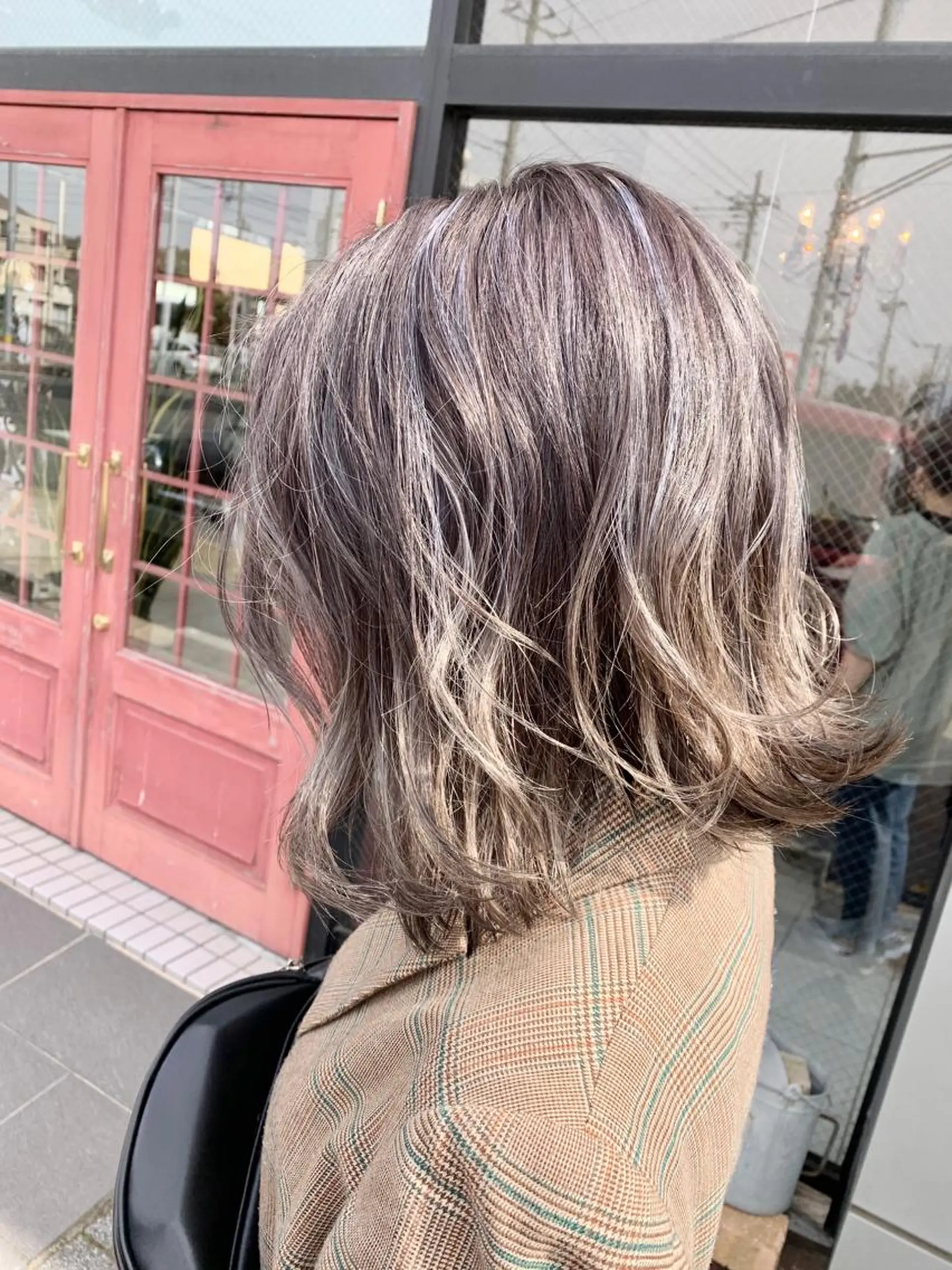 カラー バレイヤージュ 透明感カラー ラベンダーカラー ヘアカラー 水戸/ブリーチカラー ♠️♠️會澤遼真のヘアスタイル