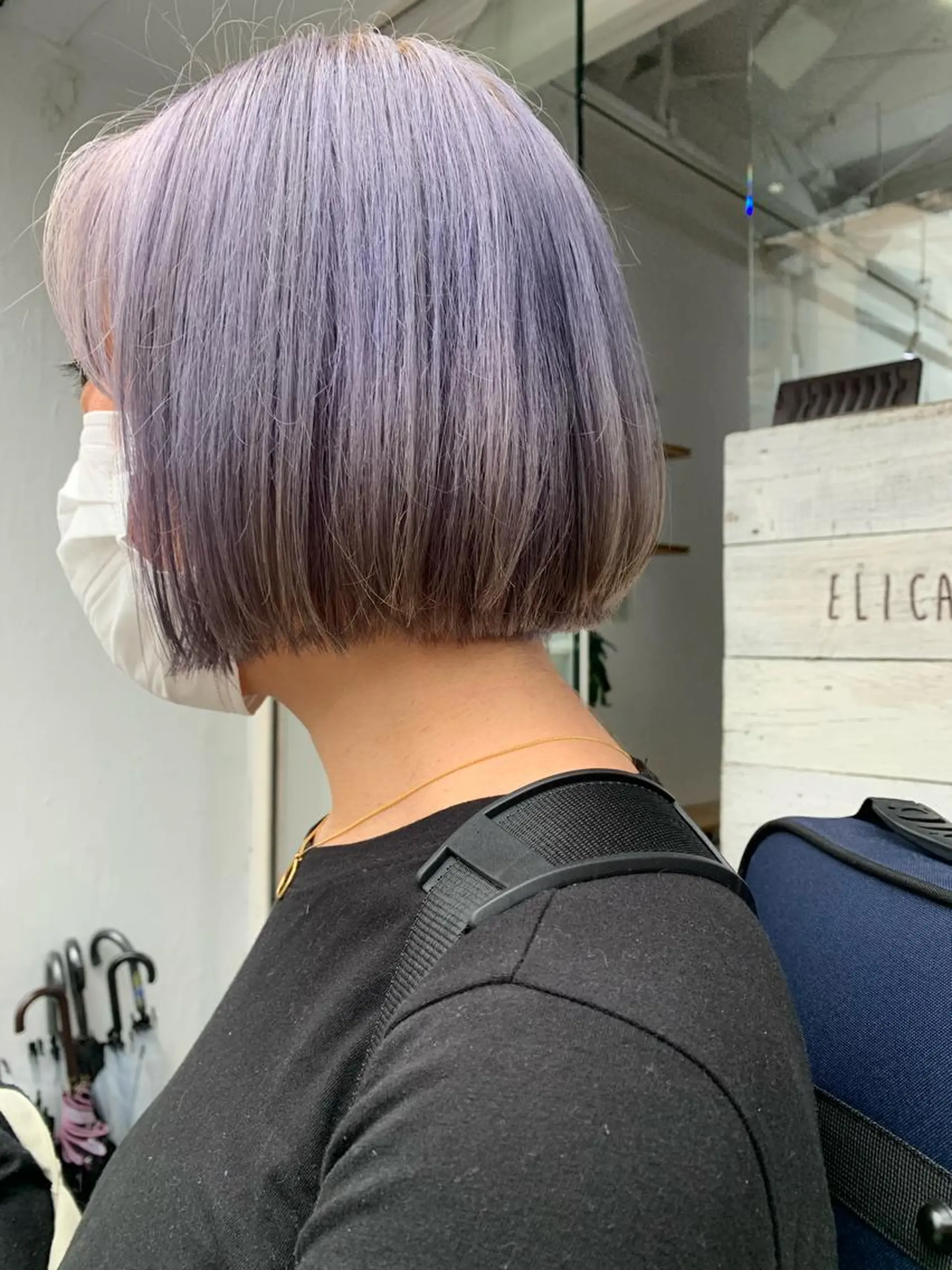 ショート カラー ラベンダーカラー ヘアカラー トリートメント パーマ/透明感カラー /ボブ/吉田一生のヘアスタイル