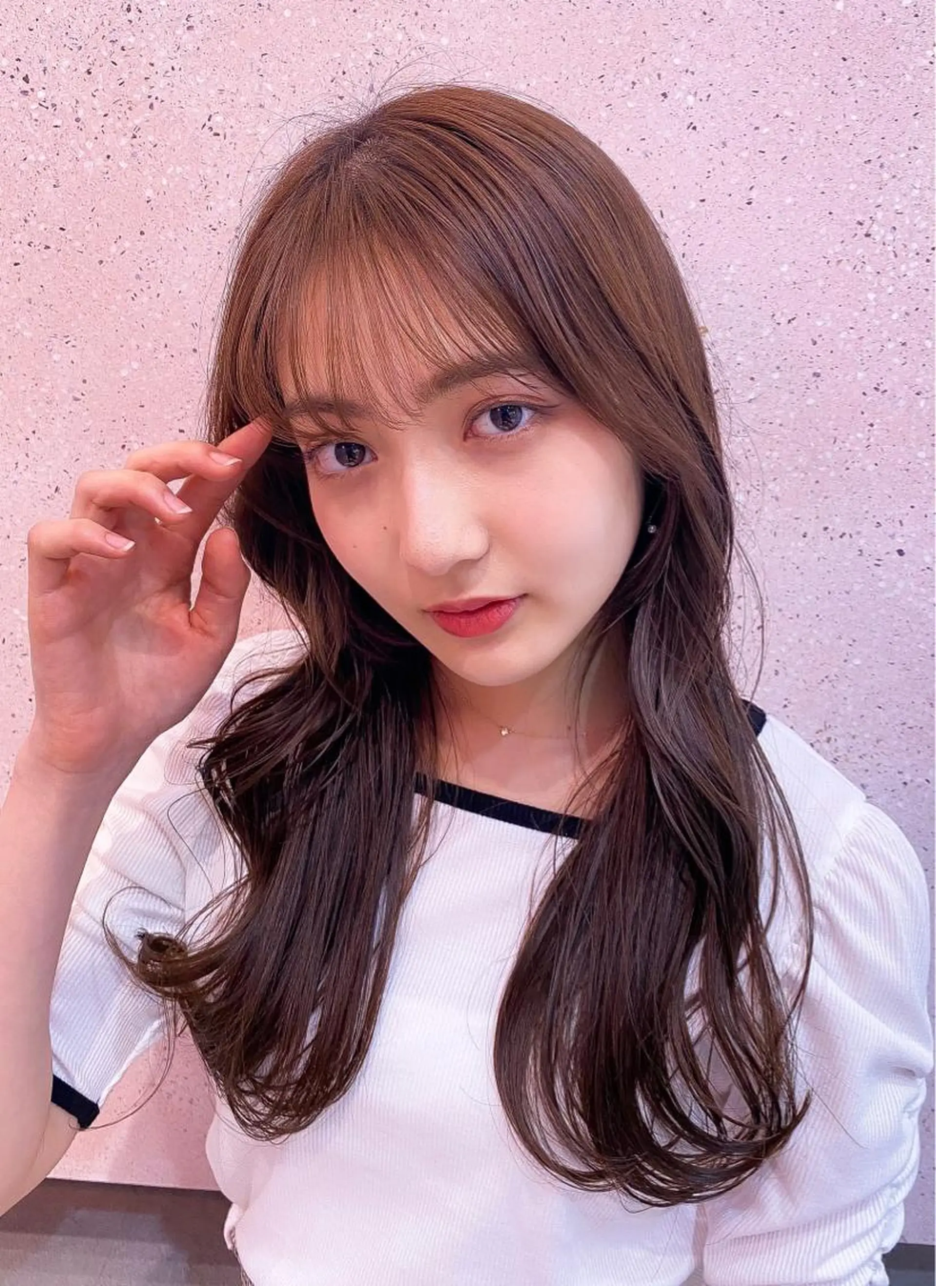 セミロング カラー カット トリートメント 新宿/韓国風レイヤー 髪質改善/渋谷直樹のヘアスタイル