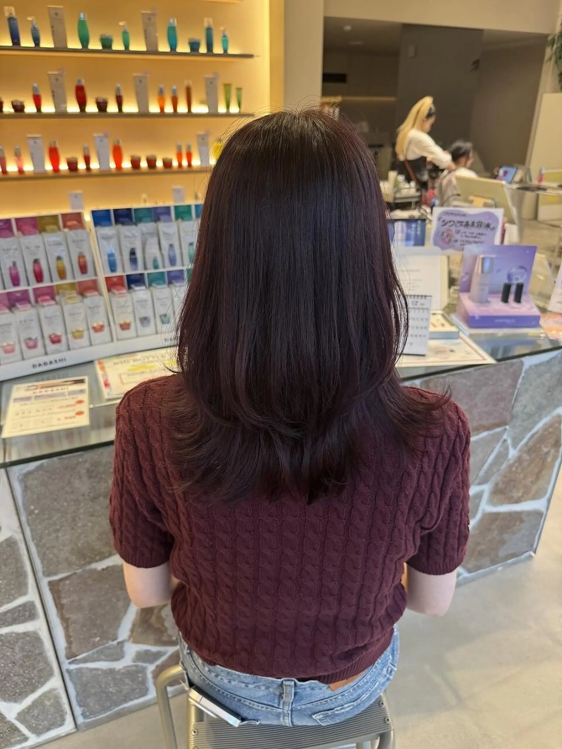 カラー セミロング ヘアカラー トリートメント ✨艶カラー・ストレー ト✨Lissのヘアスタイル