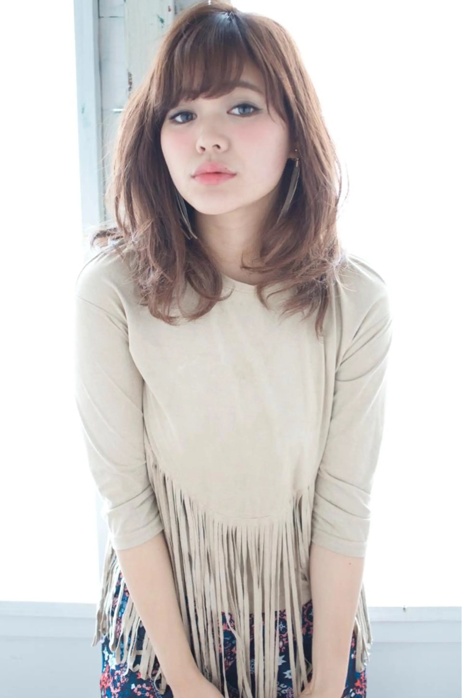 ミディアム セミロング カラー パーマ カット ヘアカラー トリートメント クレドガーデン 柏のヘアスタイル