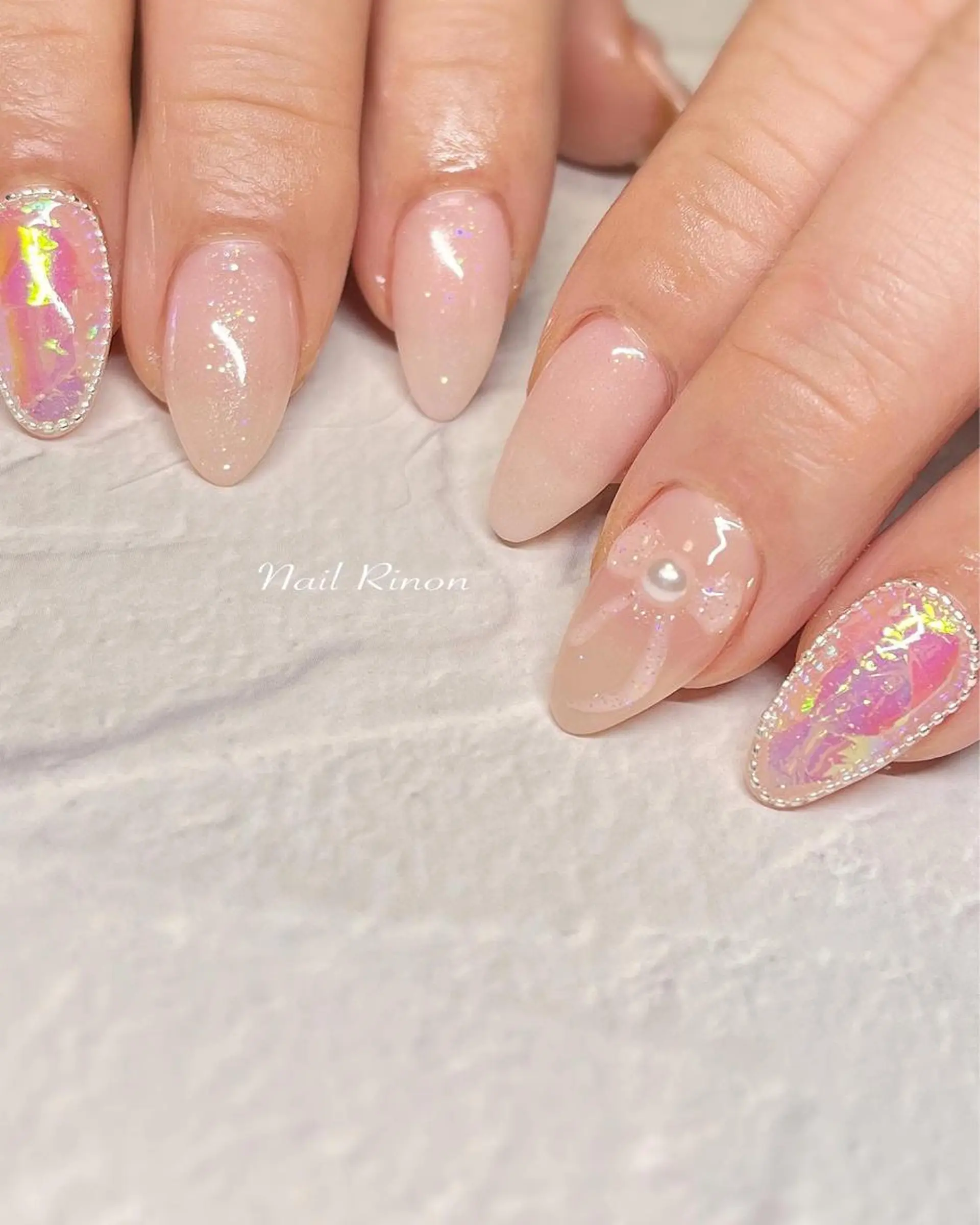 ネイル ぷっくりネイル リボン ハンドネイル Nail Rinonのネイルデザイン