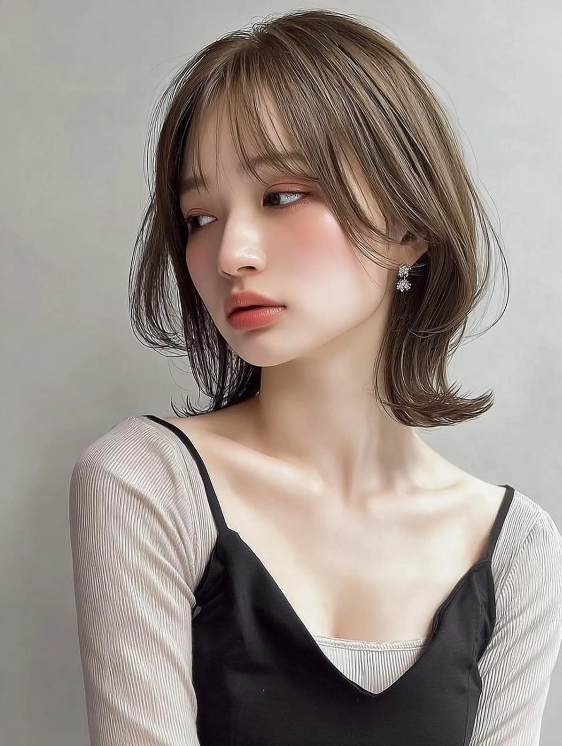 ミディアム カット ヘアカラー トリートメント 肥後 有紗のヘアスタイル