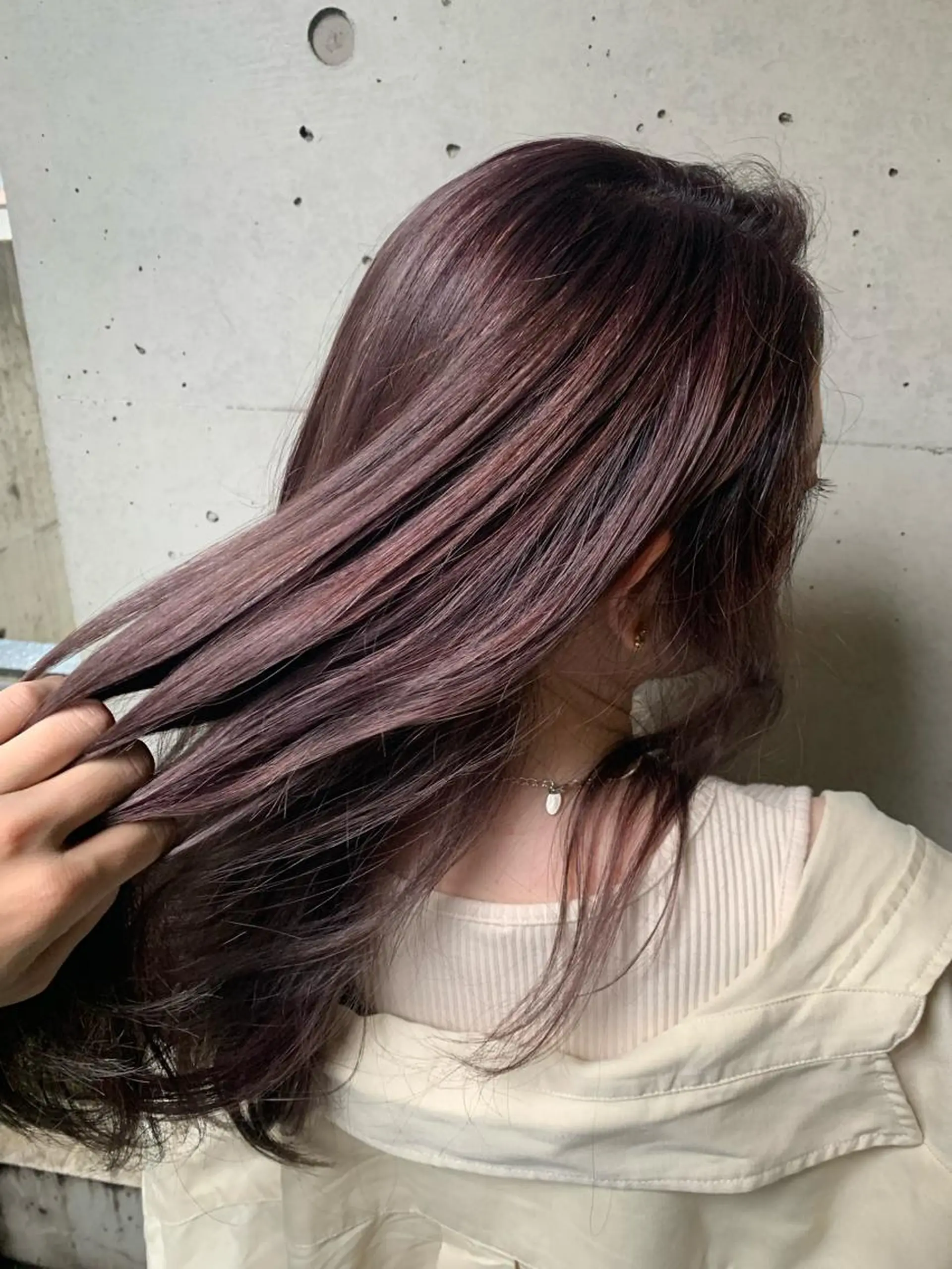 セミロング カラー 韓国レイヤー透明感 カラーヨウスケのヘアスタイル