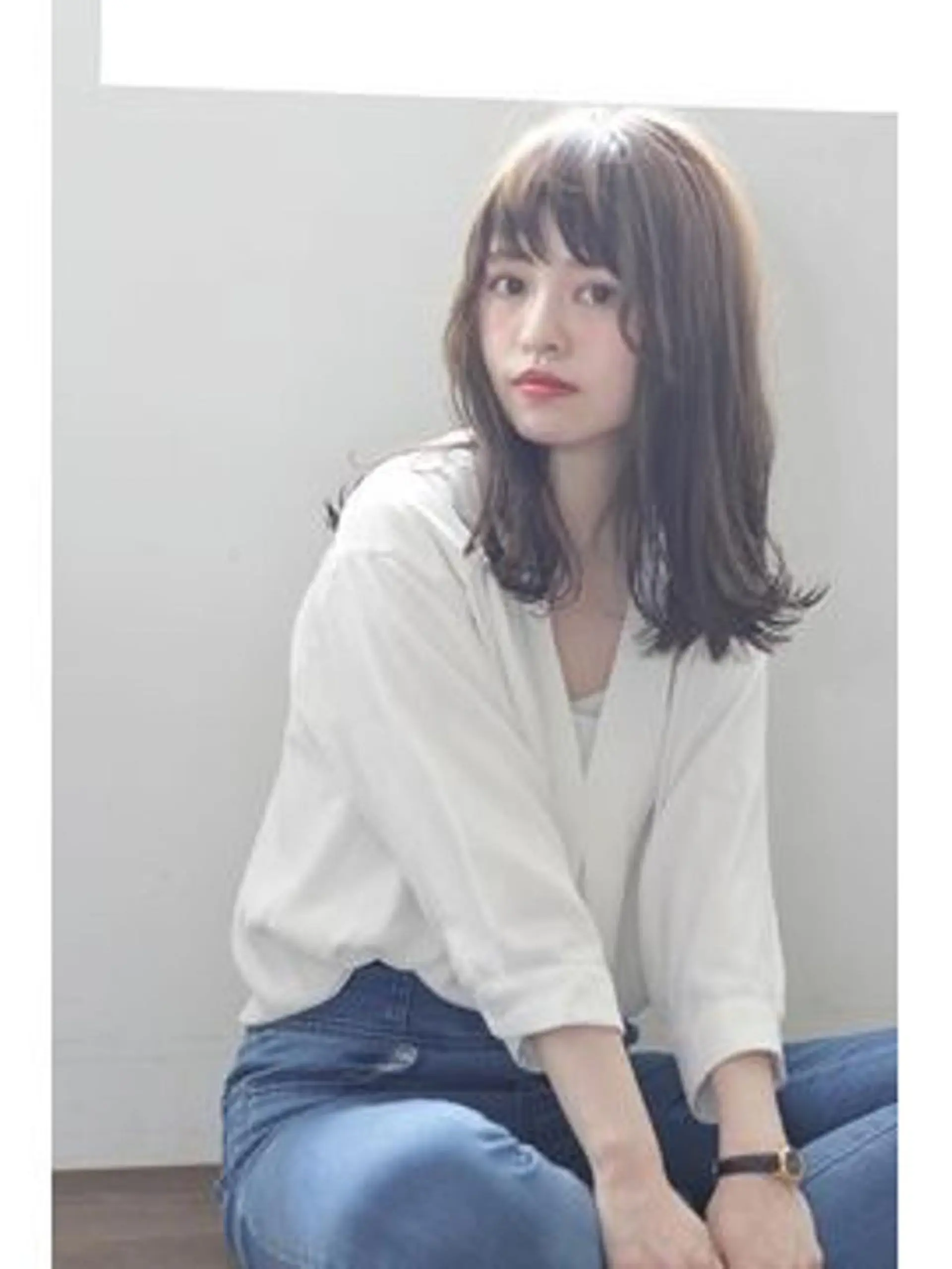 セミロング カラー パーマ ヘアアレンジ 【公式】amble luxe池袋東口🩷のヘアスタイル