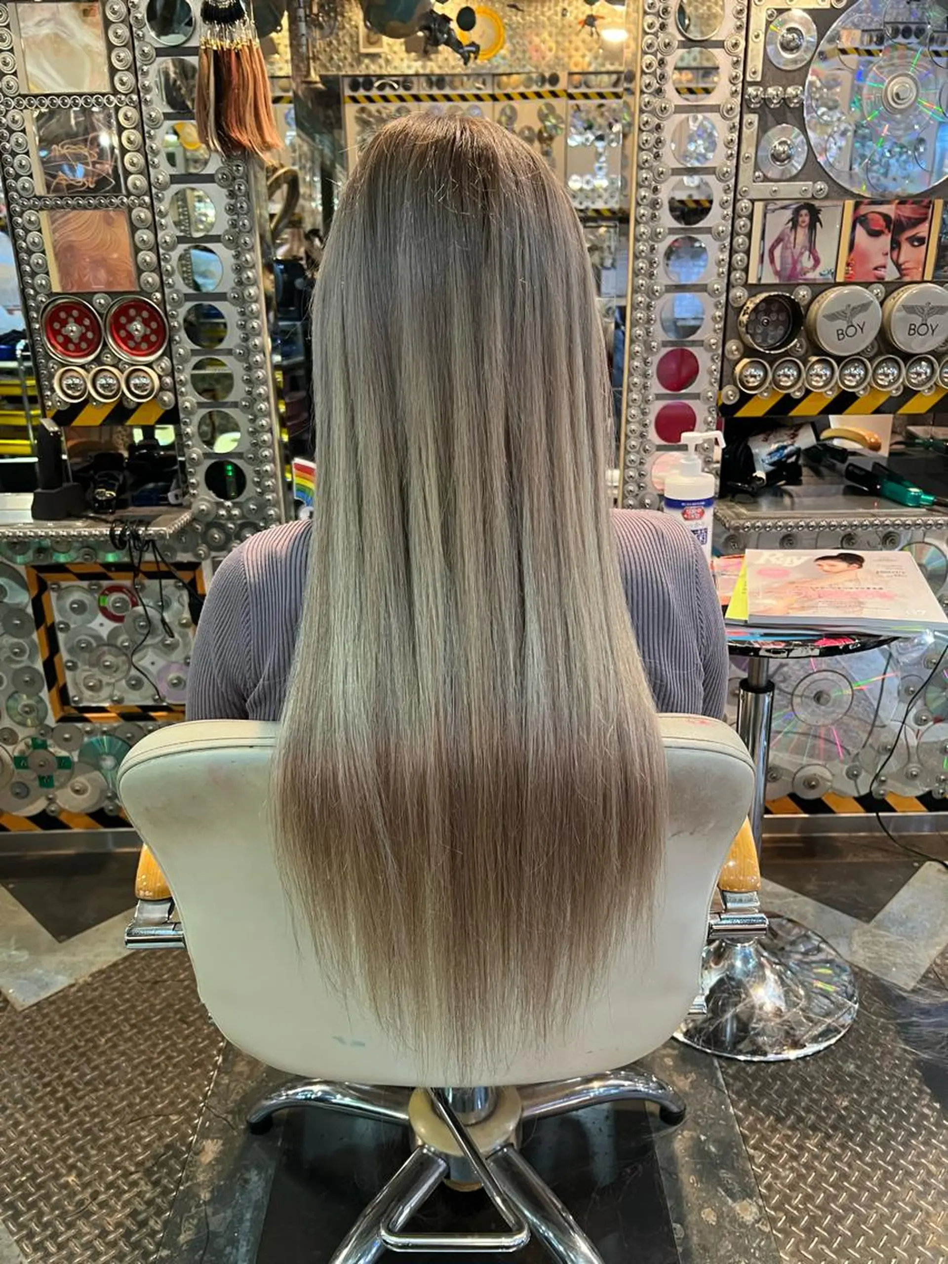 ロング カラー ヘアアレンジ ハイトーンカラー メッシュ エクステ KOYA ｺﾔのヘアスタイル