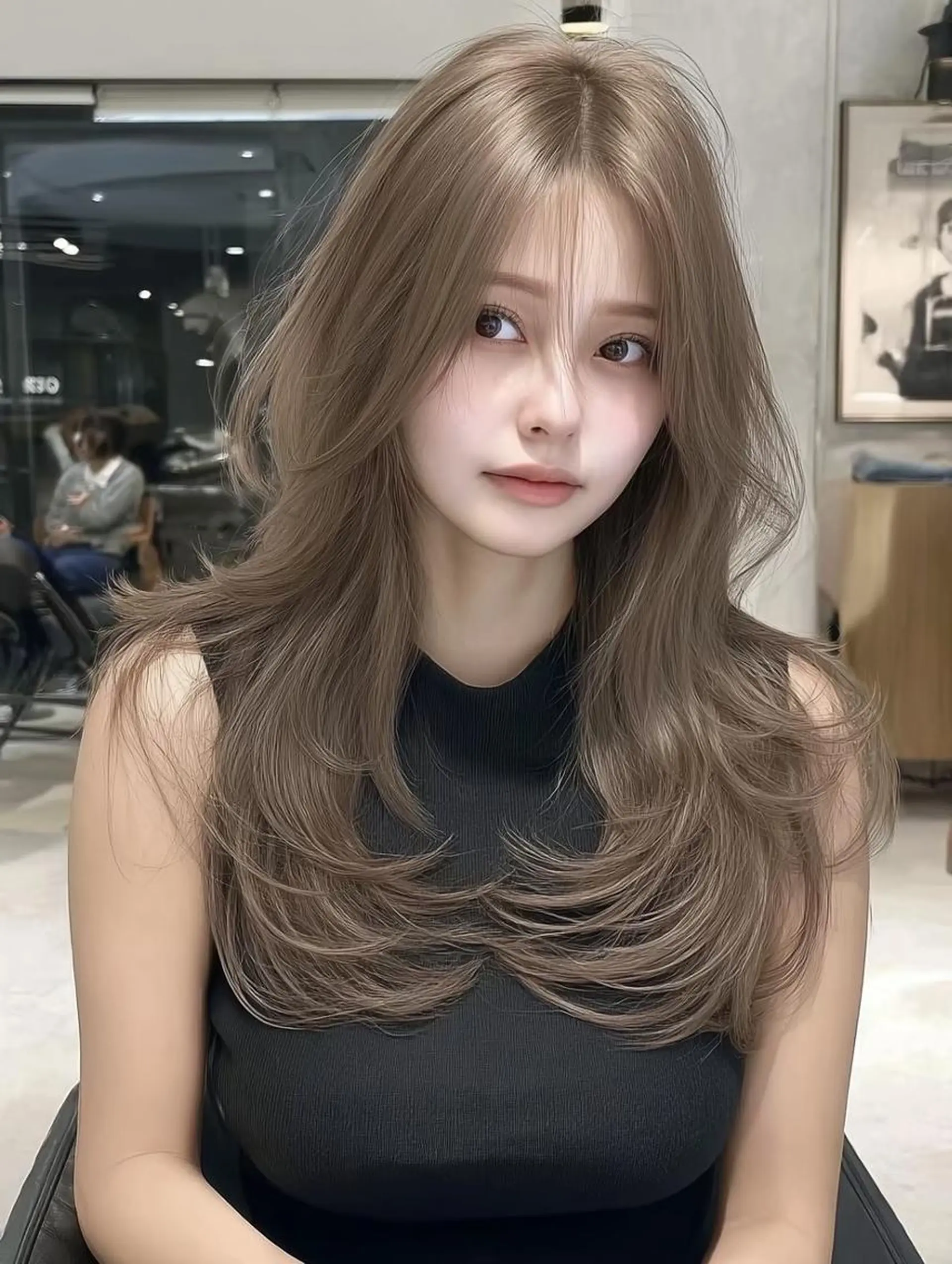 セミロング ボブ 髪質改善 韓国風ヘア レイヤーカット 縮毛矯正 カット ヘアカラー そーた /のヘアスタイル