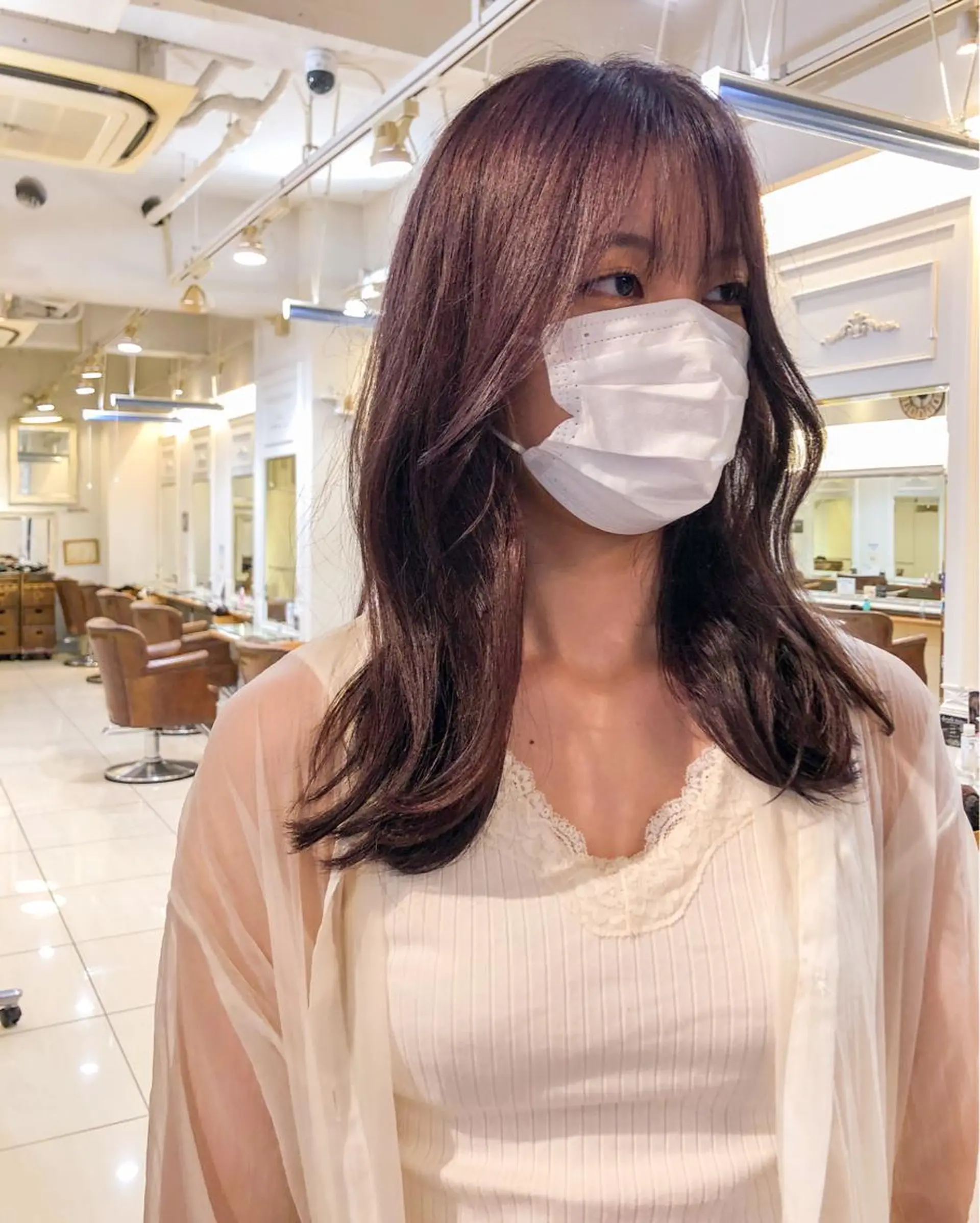 セミロング カラー ベージュカラー ラベンダーカラー ラベンダーベージュ ボブ ブリーチ/miinaのヘアスタイル