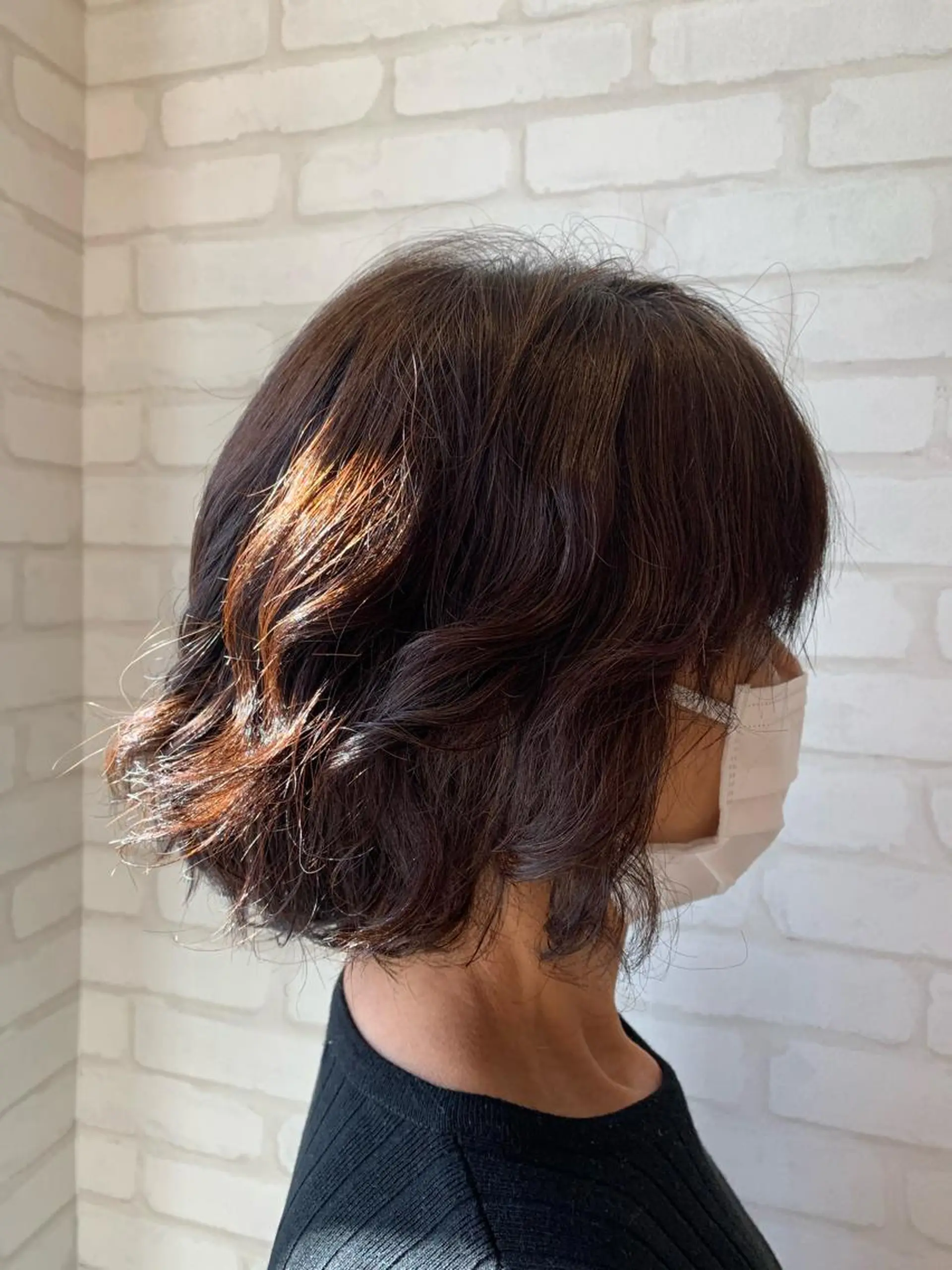 ミディアム パーマ ミディアムパーマ 秋葉 万柚子のヘアスタイル