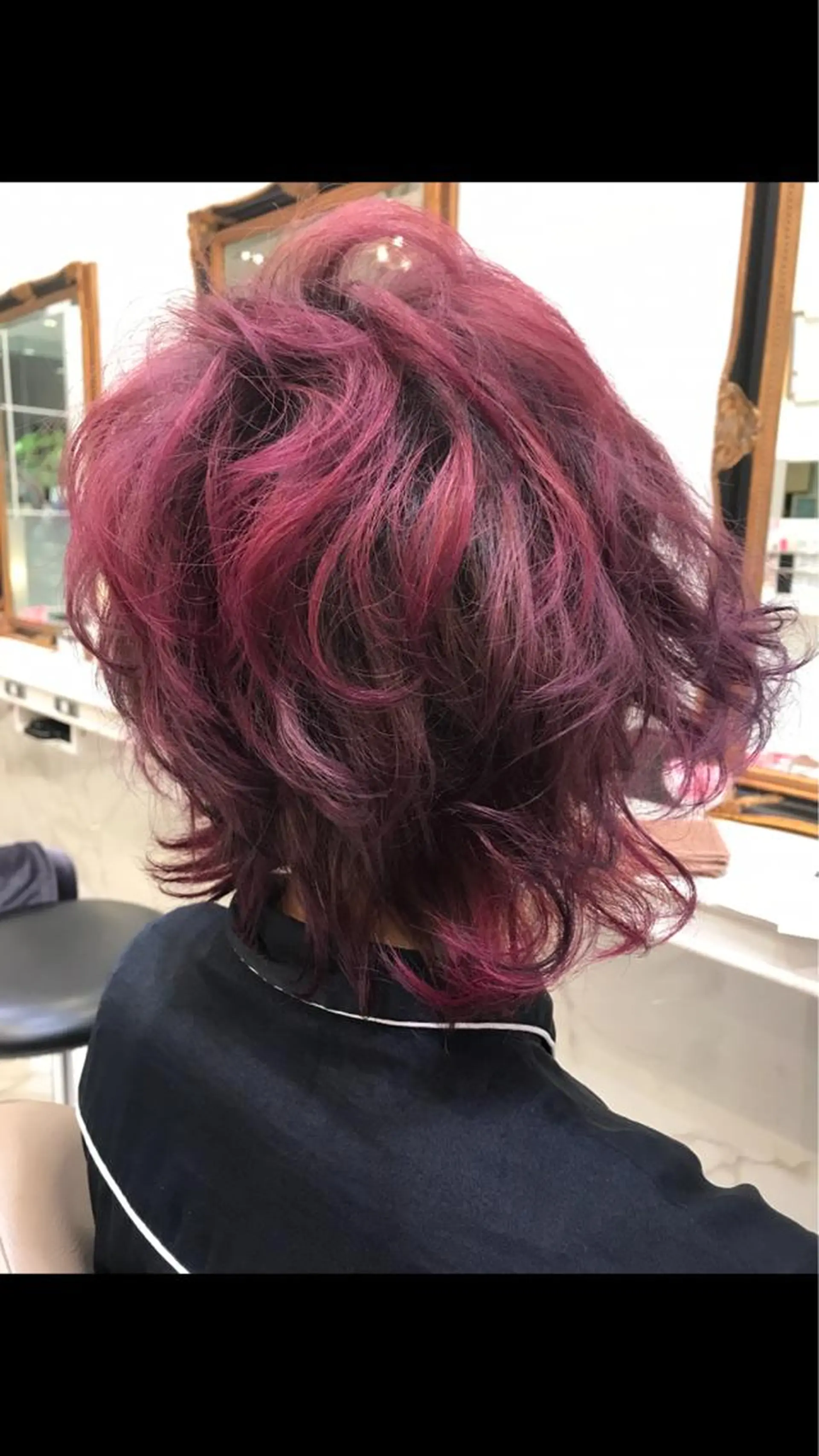 ショート カラー パーマ ピンクカラー ショート、ボブ/ 川鍋薫のヘアスタイル