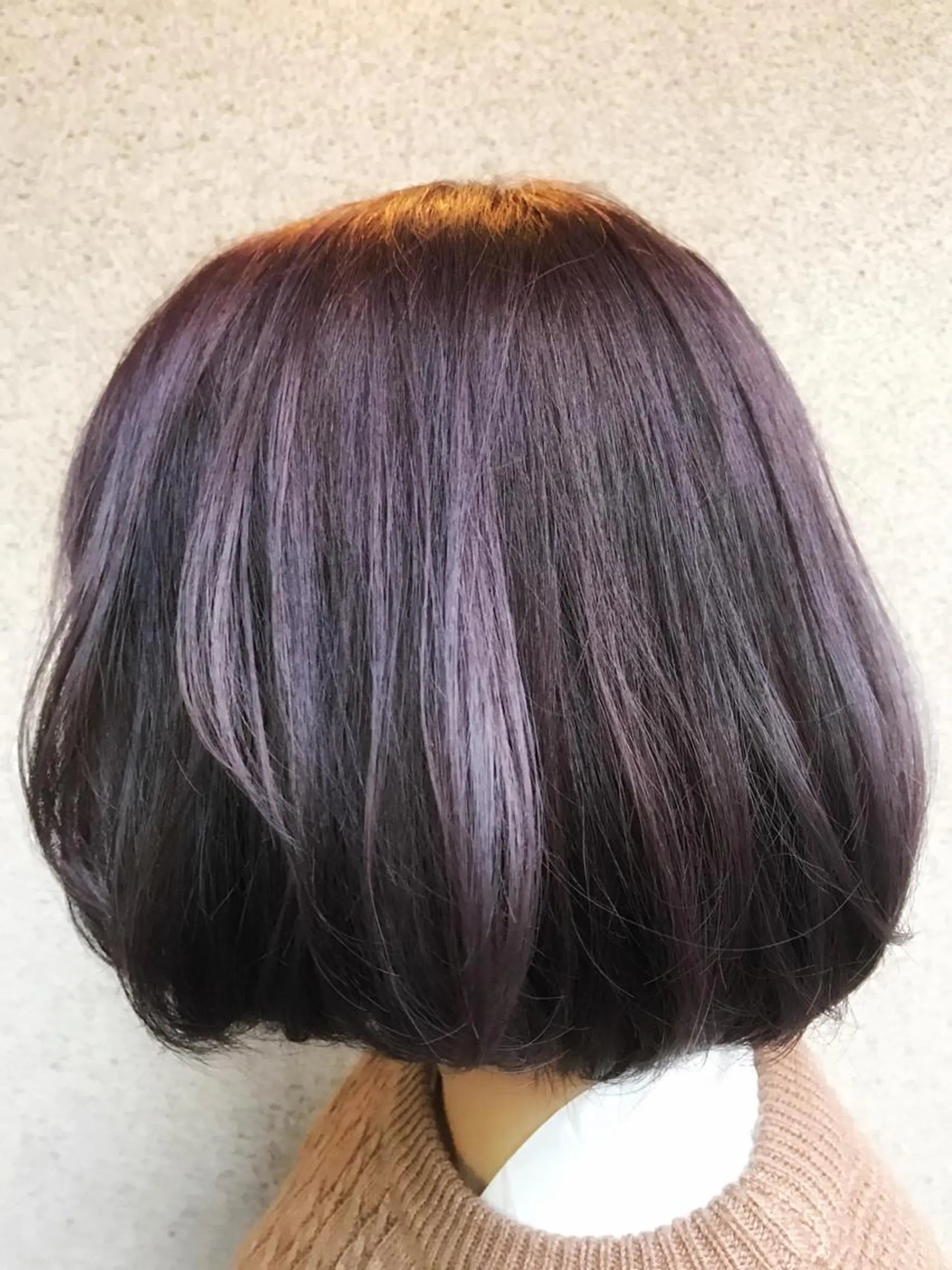 ショート カラー ブリーチ ハイライトカラー パープルカラー ハイライト vato バトのヘアスタイル