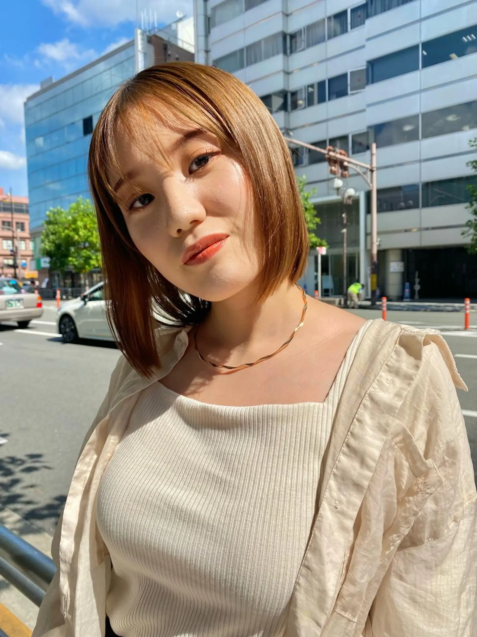 ショート カラー パーマ ヘアアレンジ 🌿レイヤー/ブリー チ/🌿‬JINのヘアスタイル