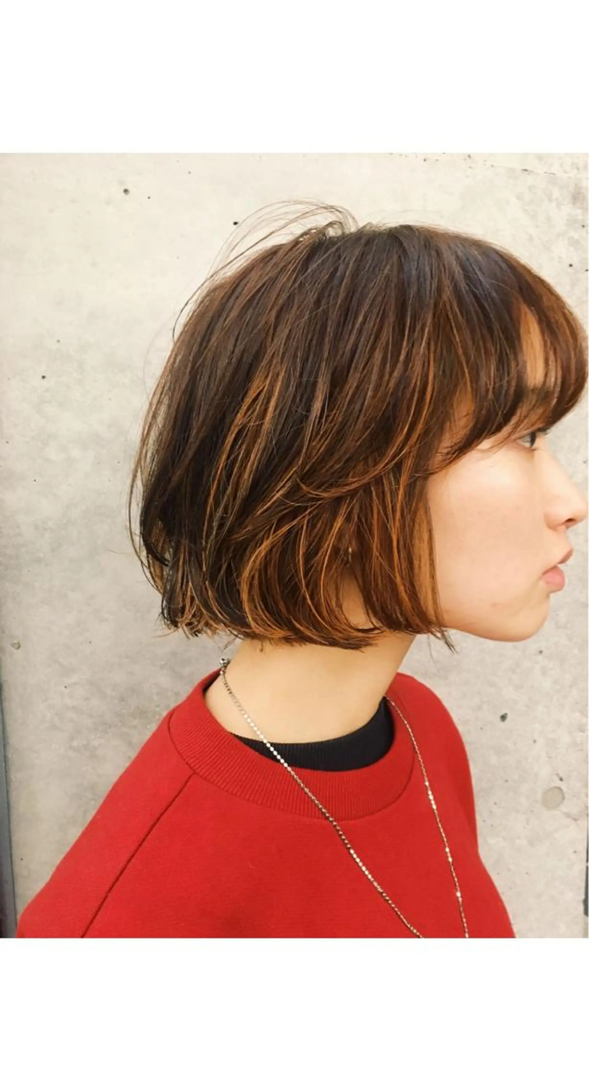 ショート ボブ ハイライト 美髪/デザイン /　湯本　哲也のヘアスタイル