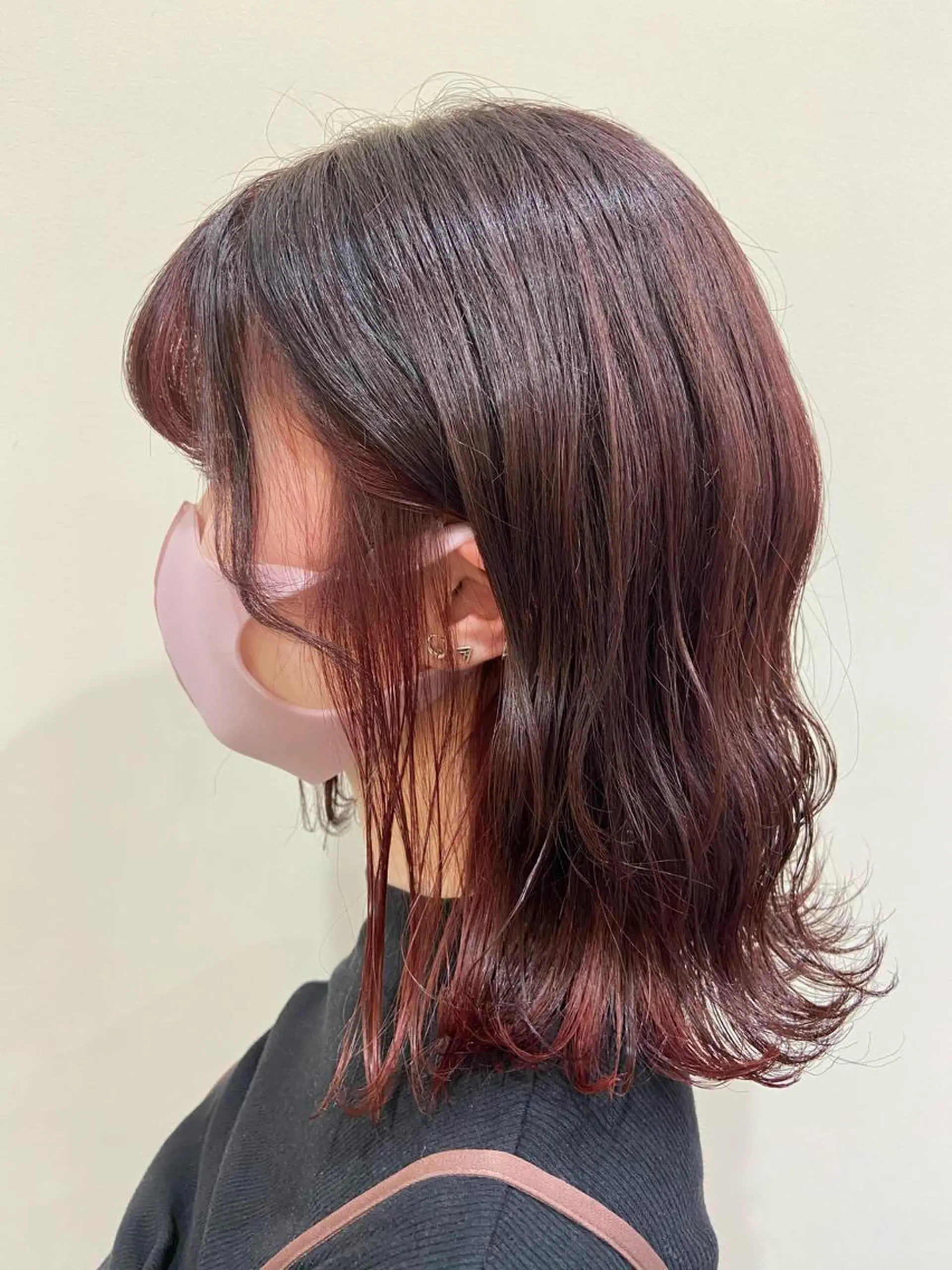 ミディアム カラー ブラウンカラー インナーカラー レッドカラー レッドブラウン ヘアカラー Amour なぐらのヘアスタイル