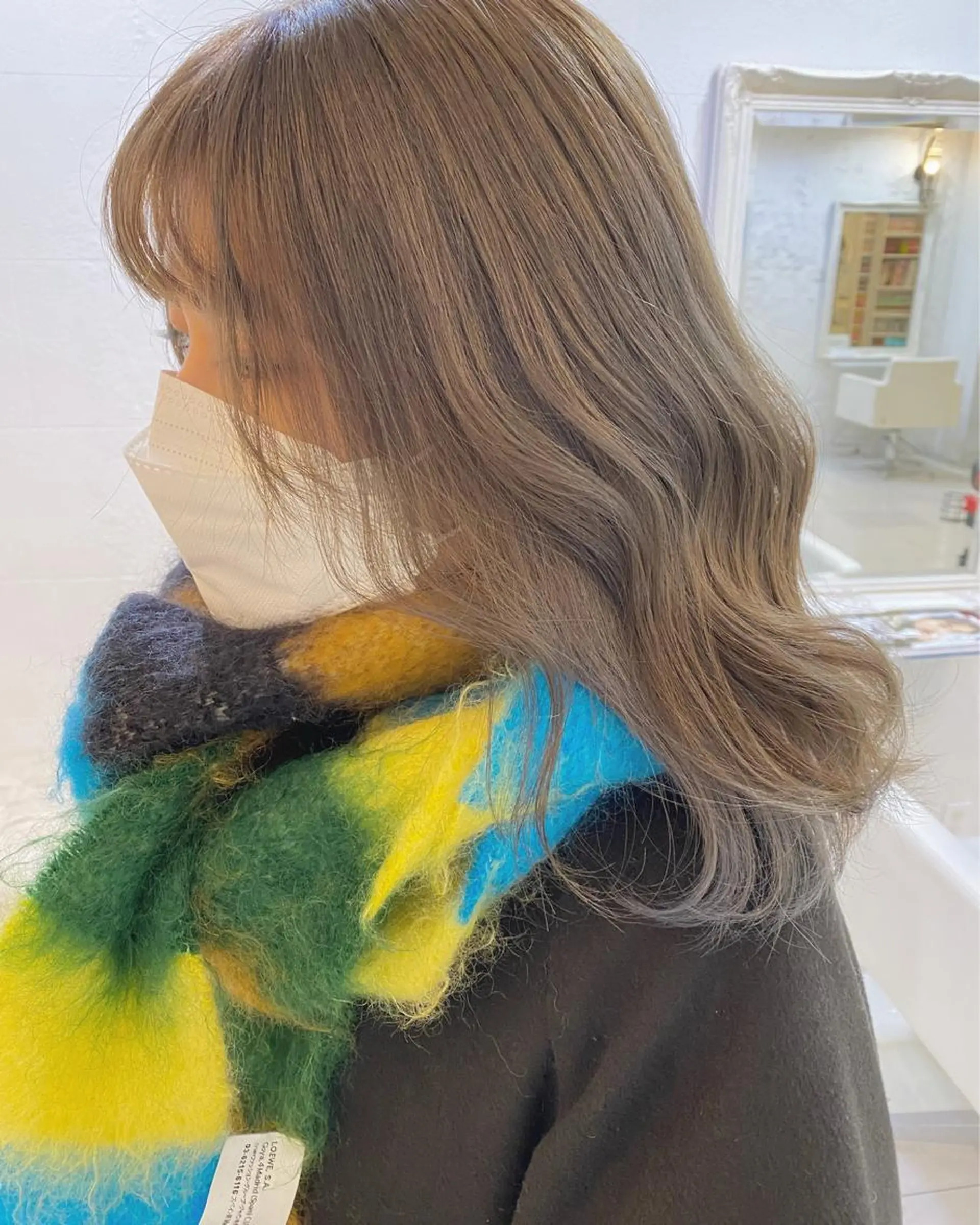 セミロング カラー ヘアアレンジ マツエク・マツパ ベージュカラー ミルクティーベージュ 透明感カラー🫧ヘア セット🫧松本菜月の眉毛・アイブロウイメージ