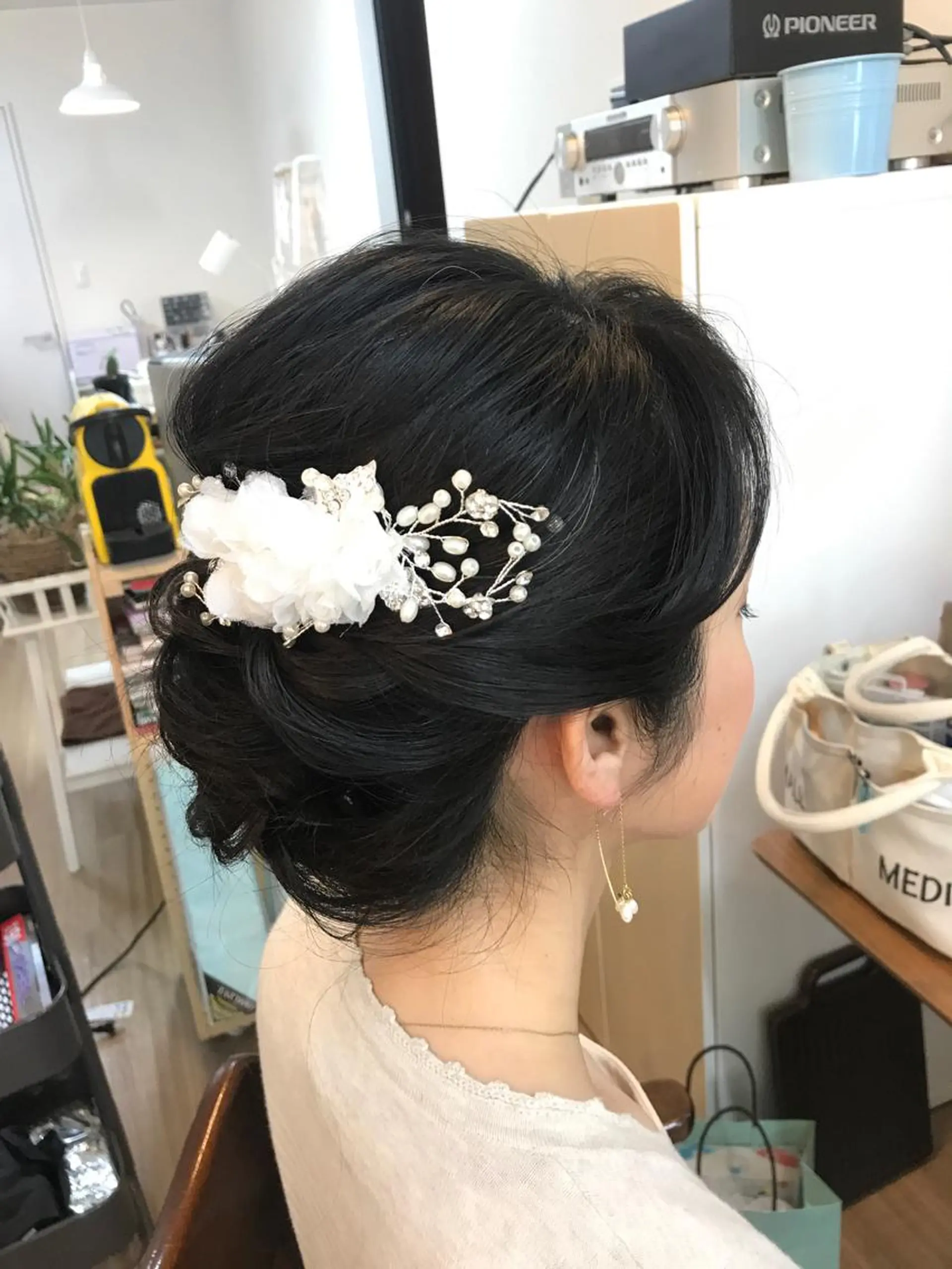セミロング ヘアアレンジ 結婚式・ブライダル 早朝✨ヘアセット 着付け/清水玲歌のヘアスタイル