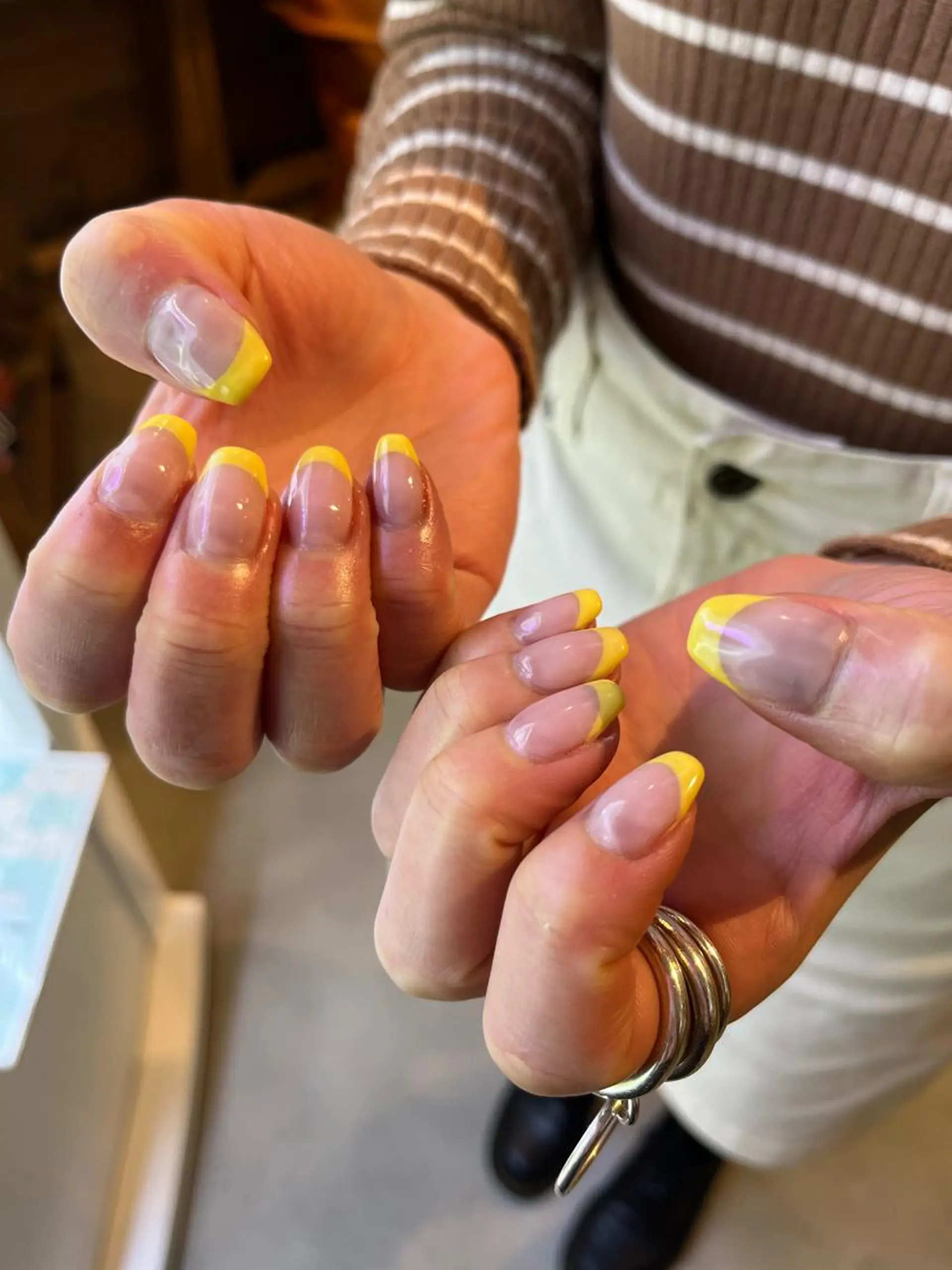 ネイル フレンチネイル パステルネイル 春ネイル 黄色 Ibuki 🎀仙台パルコ🎀のマツエク・マツパデザイン