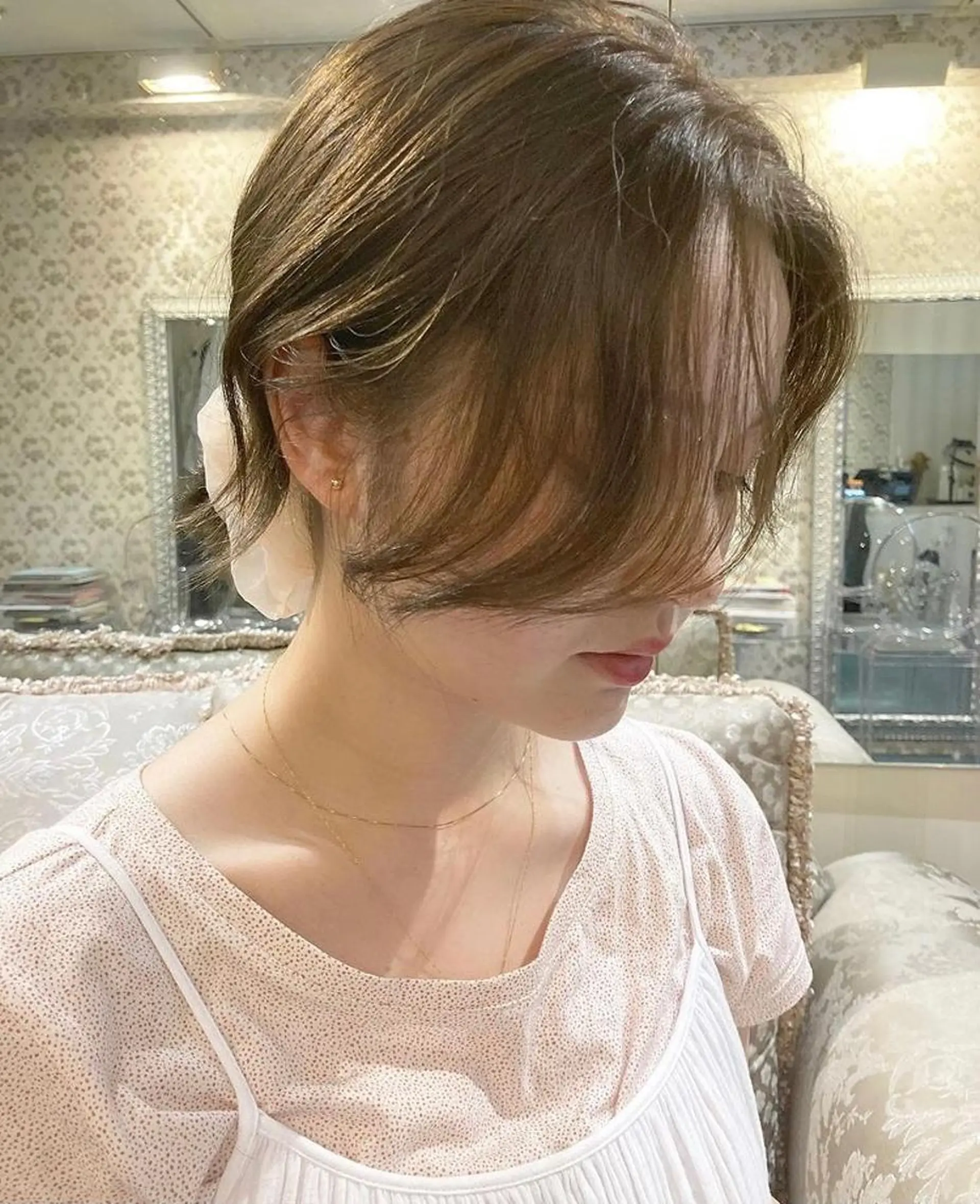 ミディアム カラー ヘアアレンジ ヘアカラー トリートメント mizu kiのヘアスタイル