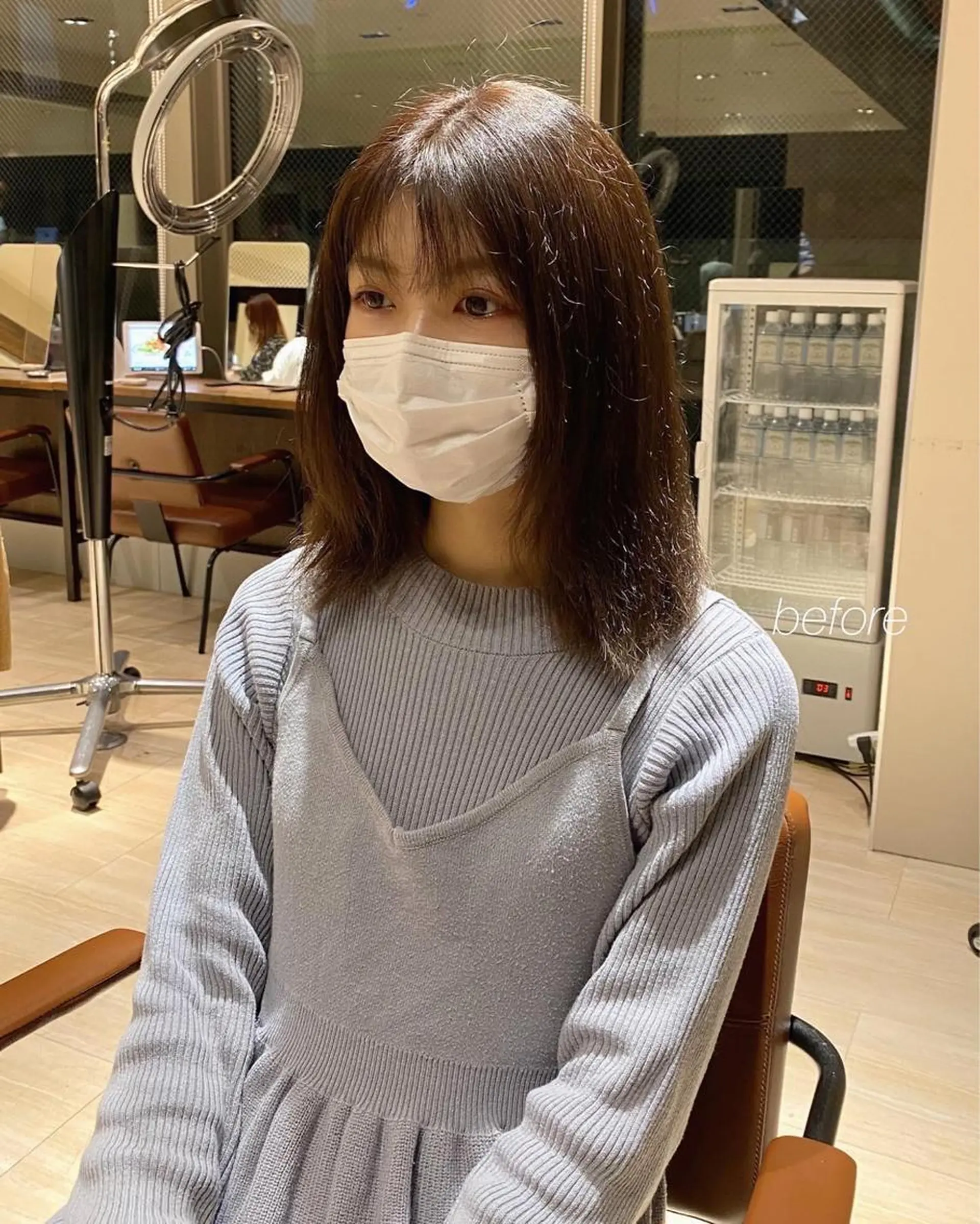 ミディアム カラー レイヤー/顔周り /透明感🩶高橋大のヘアスタイル