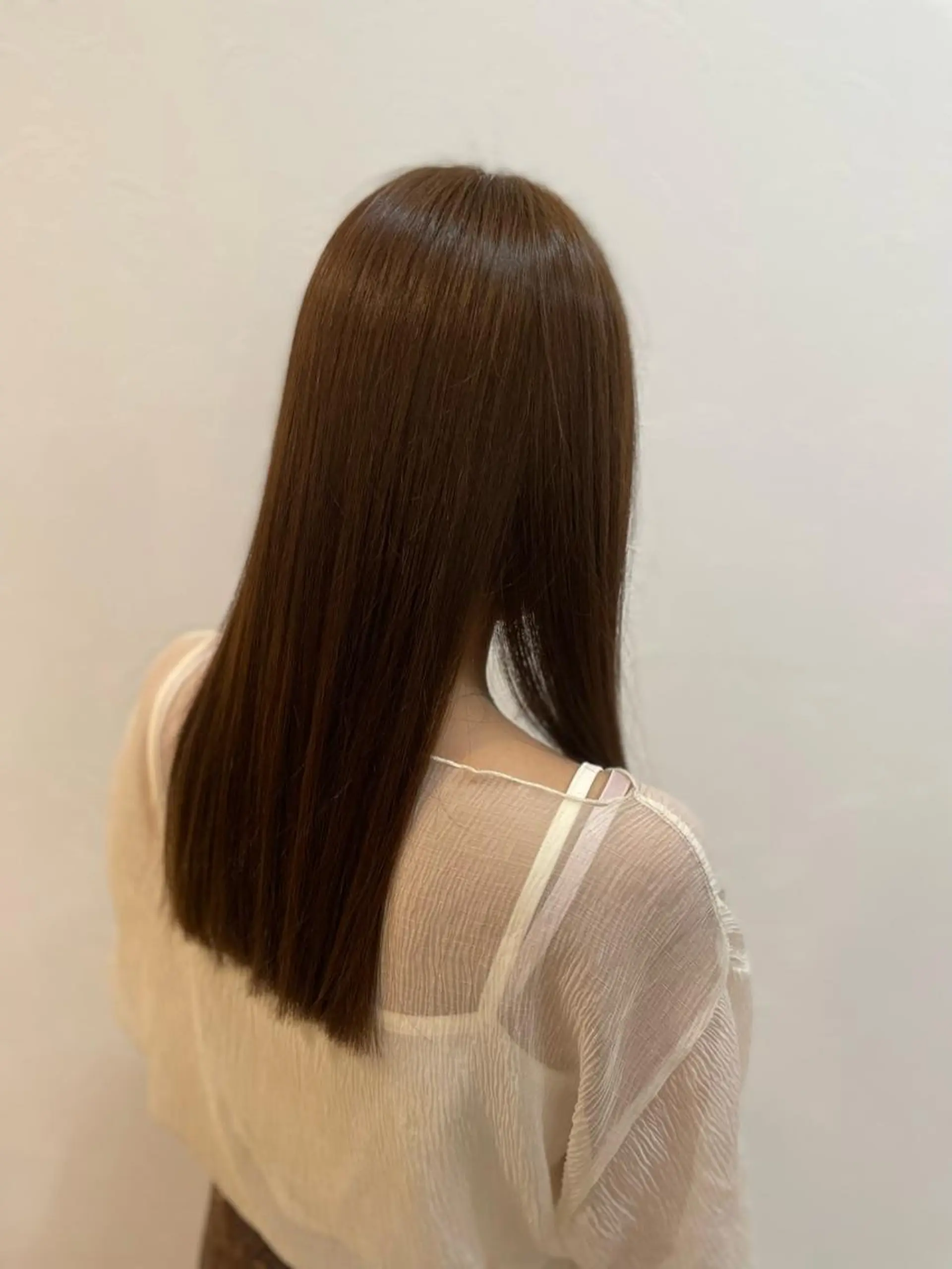 セミロング オレンジブラウン 西能 心音のヘアスタイル