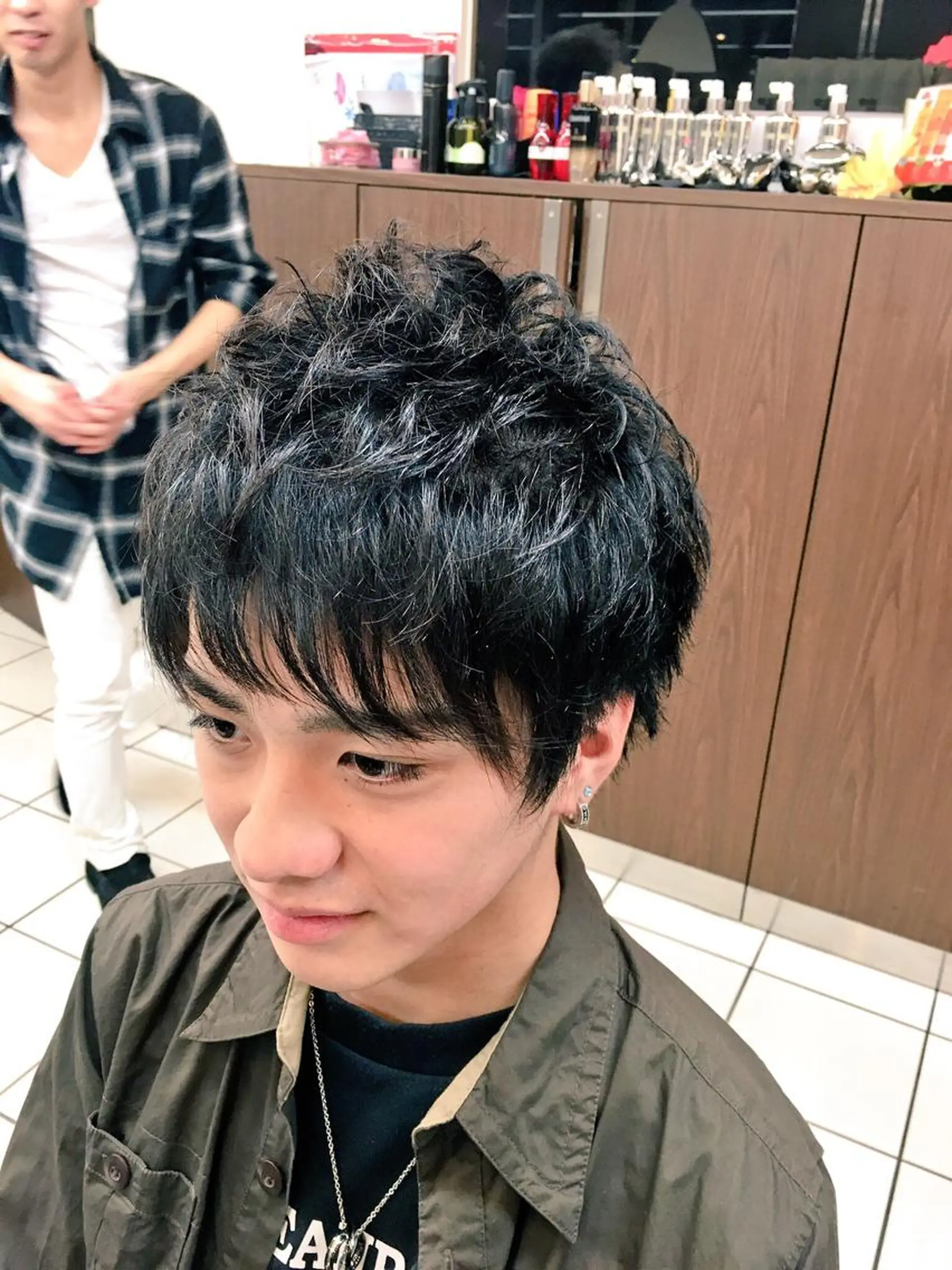 ショート パーマ メンズ マッシュ 店長 小池アキトのヘアスタイル