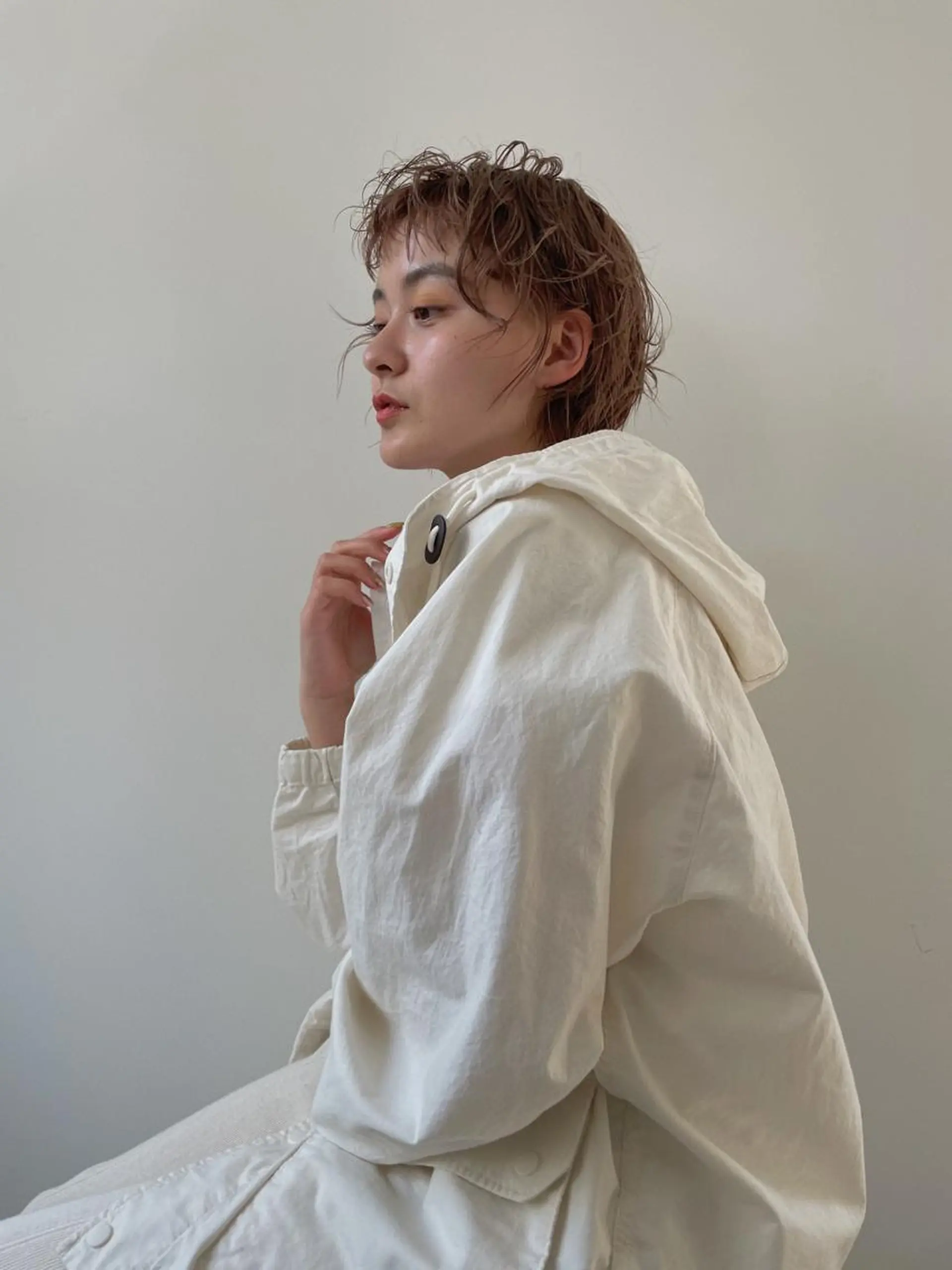 ミディアム カラー ヘアカラー 梅田／ベージュ レイヤー／ヌマタのヘアスタイル