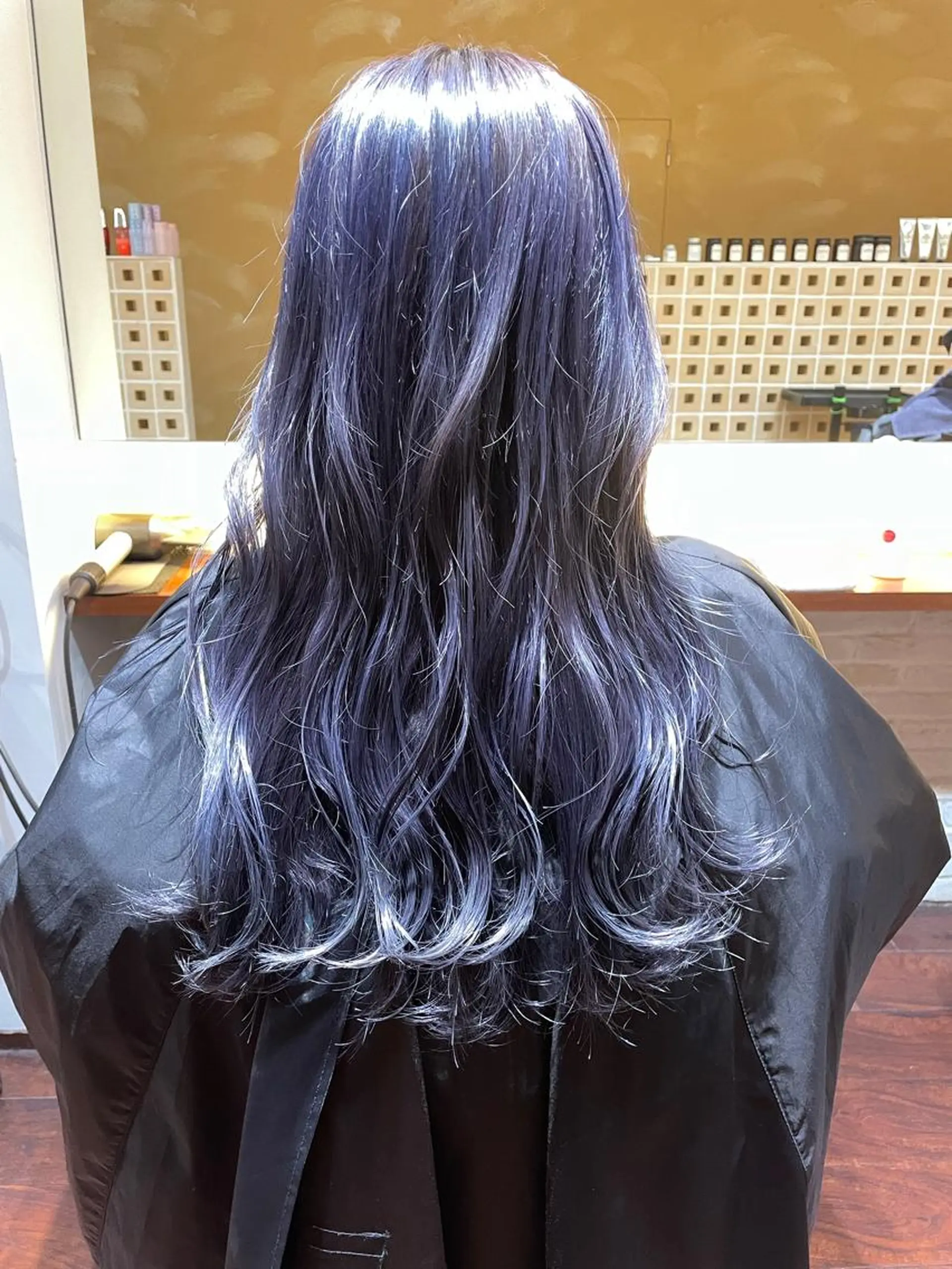 ロング カラー ブルーカラー バイオレットカラー カット ヘアカラー トリートメント CoCooN 店長 さのえみのヘアスタイル