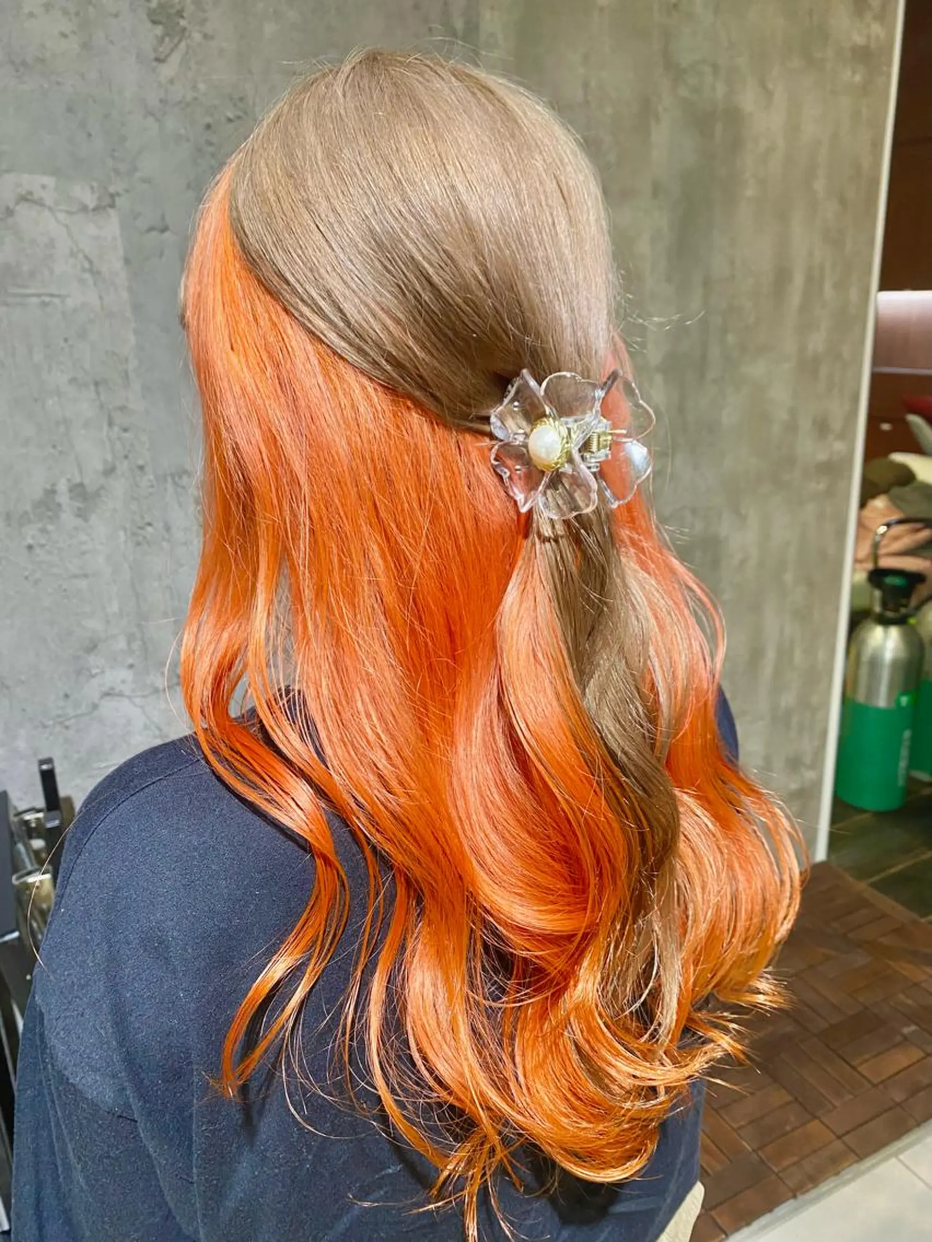 ロング カラー ベージュカラー ブリーチ ブラウンカラー デザインカラー インナーカラー 🍒ブリーチカラー 🍊暖水 まりあのヘアスタイル