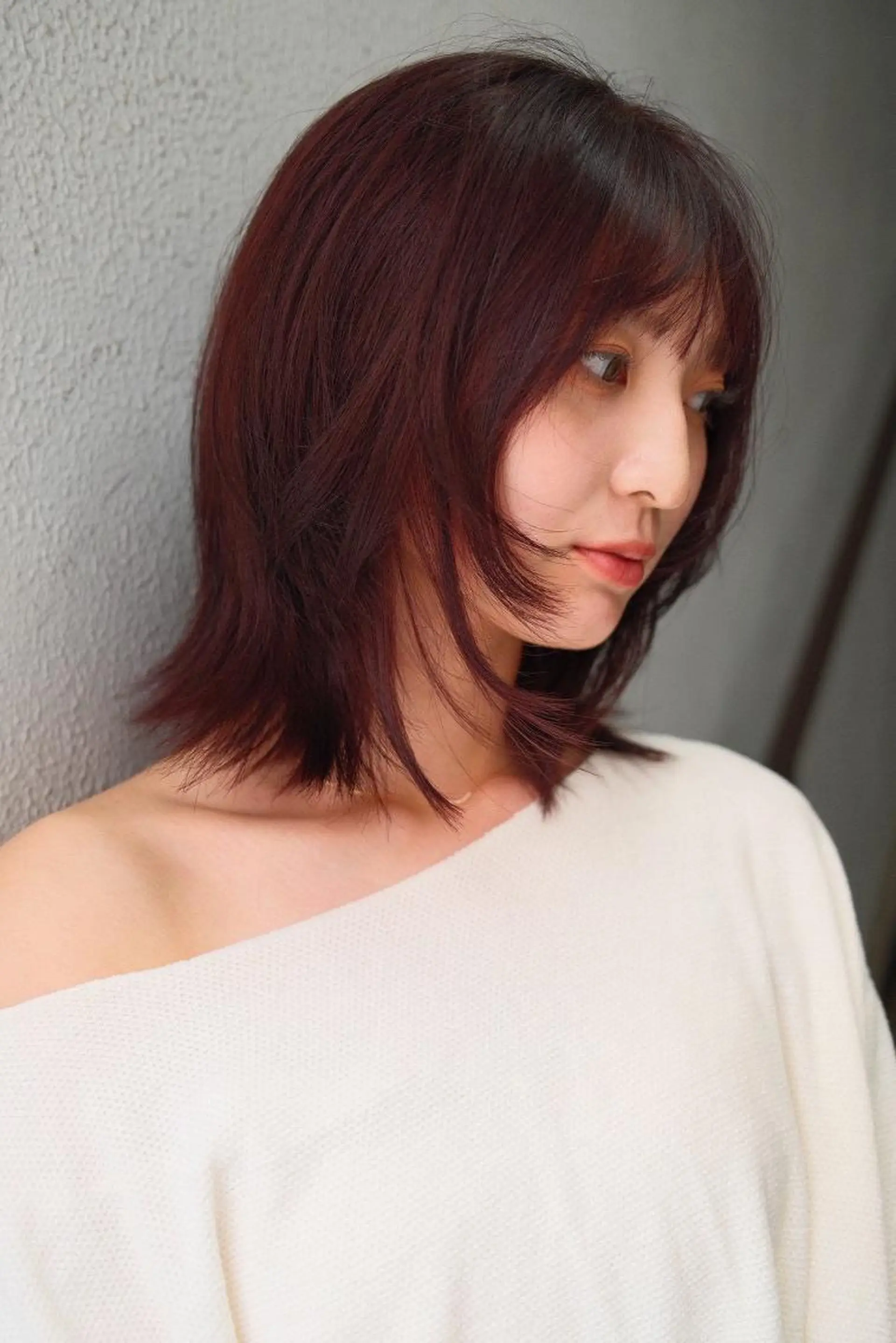 ミディアム くびれヘア レイヤーカット カラー/レイヤー/ 髪質改善/PAAQのヘアスタイル