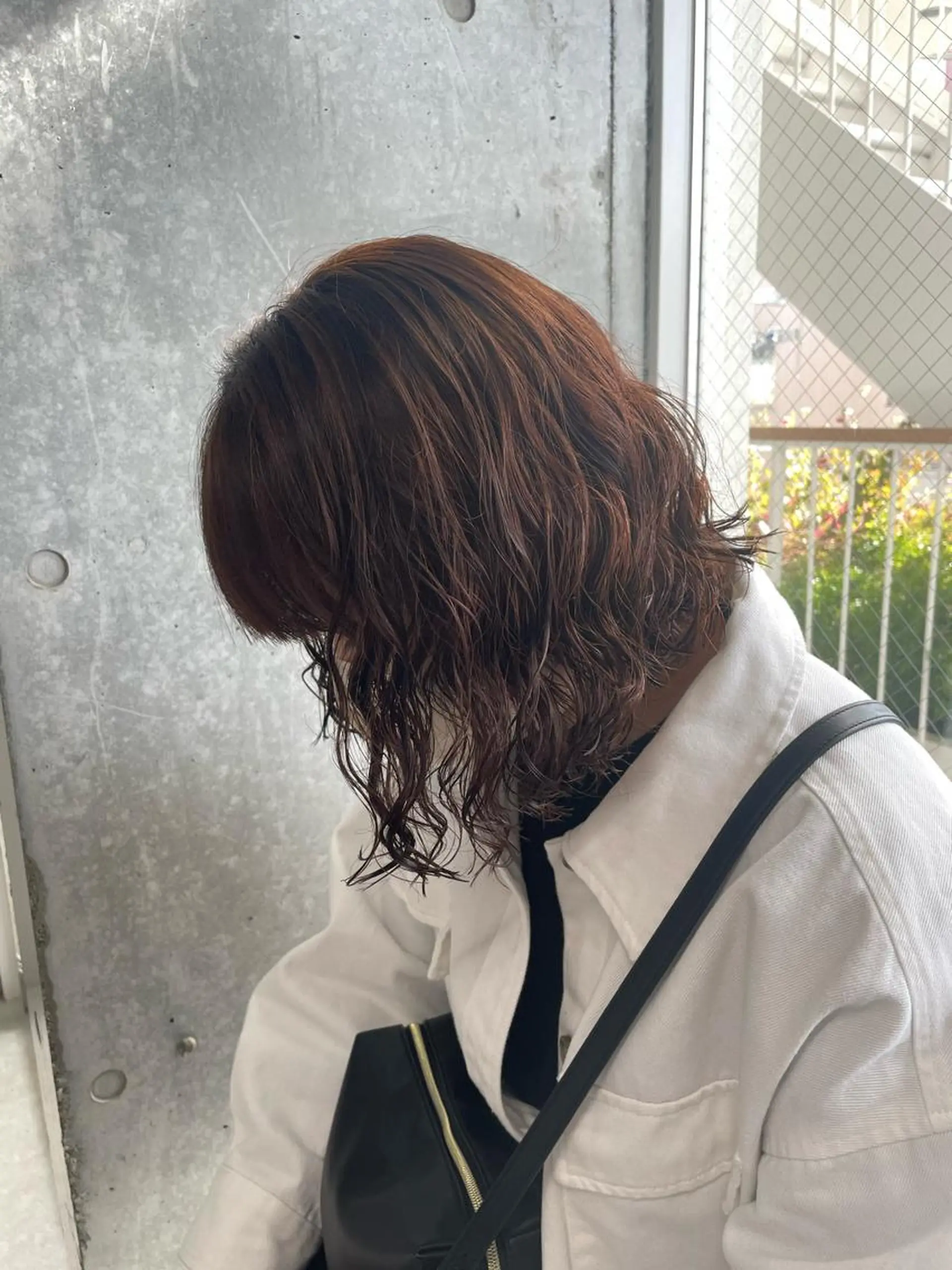 ミディアム カラー メンズモテパーマ💙 fuwaのヘアスタイル