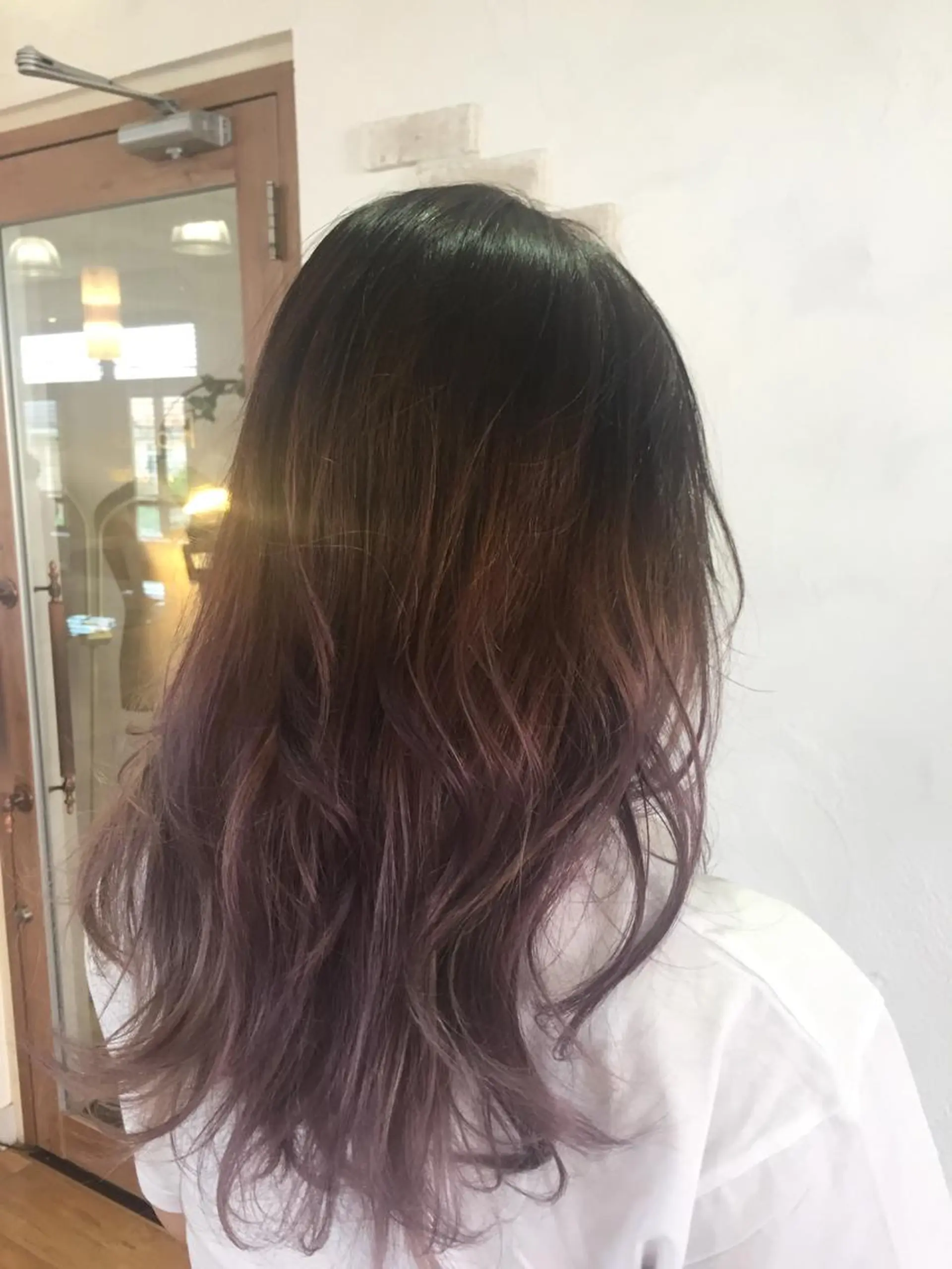 セミロング カラー ヘアアレンジ アッシュ グラデーションカラー ラベンダーカラー ラベンダーアッシュ ハットリ /北習志野のヘアスタイル