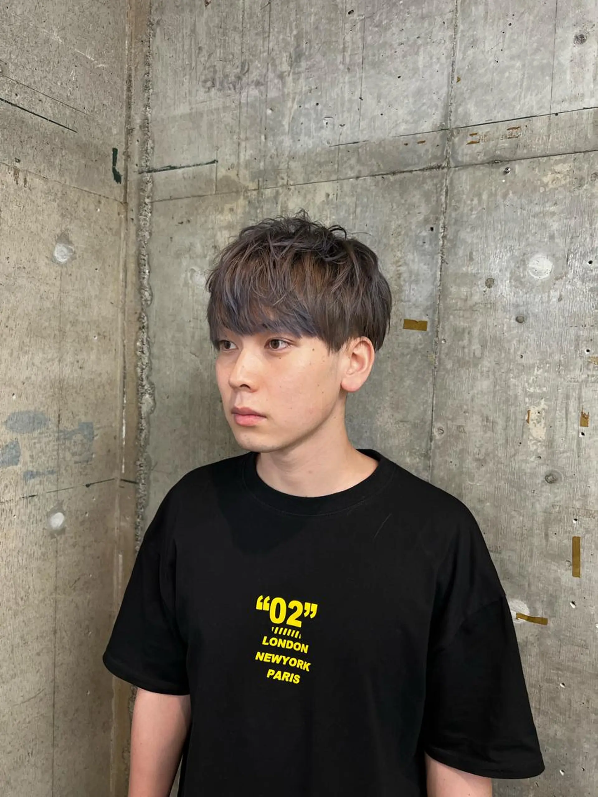 ショート カラー パーマ メンズ メンズブリーチ マッシュ アッシュ ブリーチ ラベンダーカラー カット ヘアカラー メンズパーマ /SUNAOのヘアスタイル