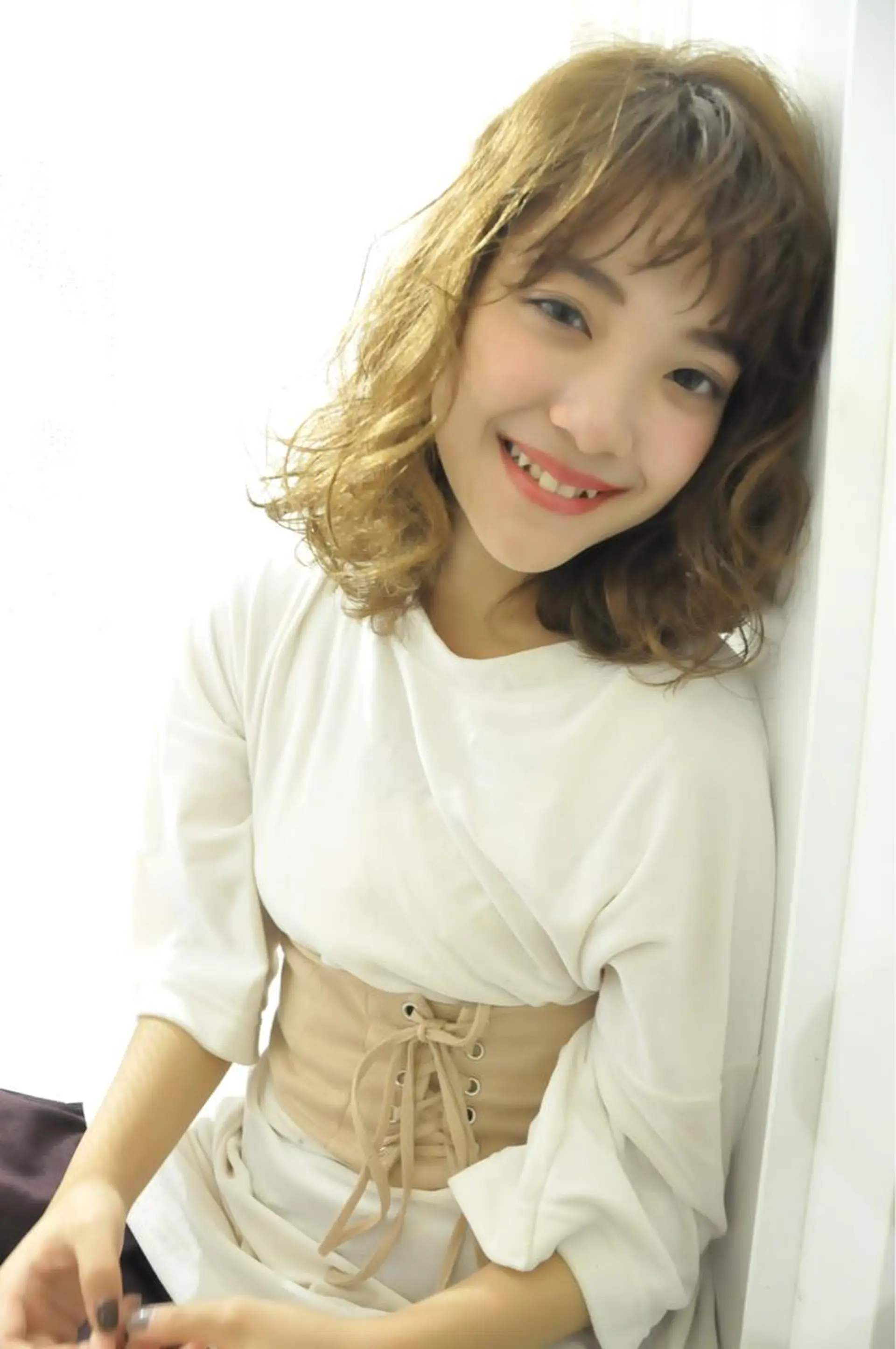 ミディアム カラー パーマ 似合わせカット カット ヘアカラー トリートメント Neolive caffのヘアスタイル