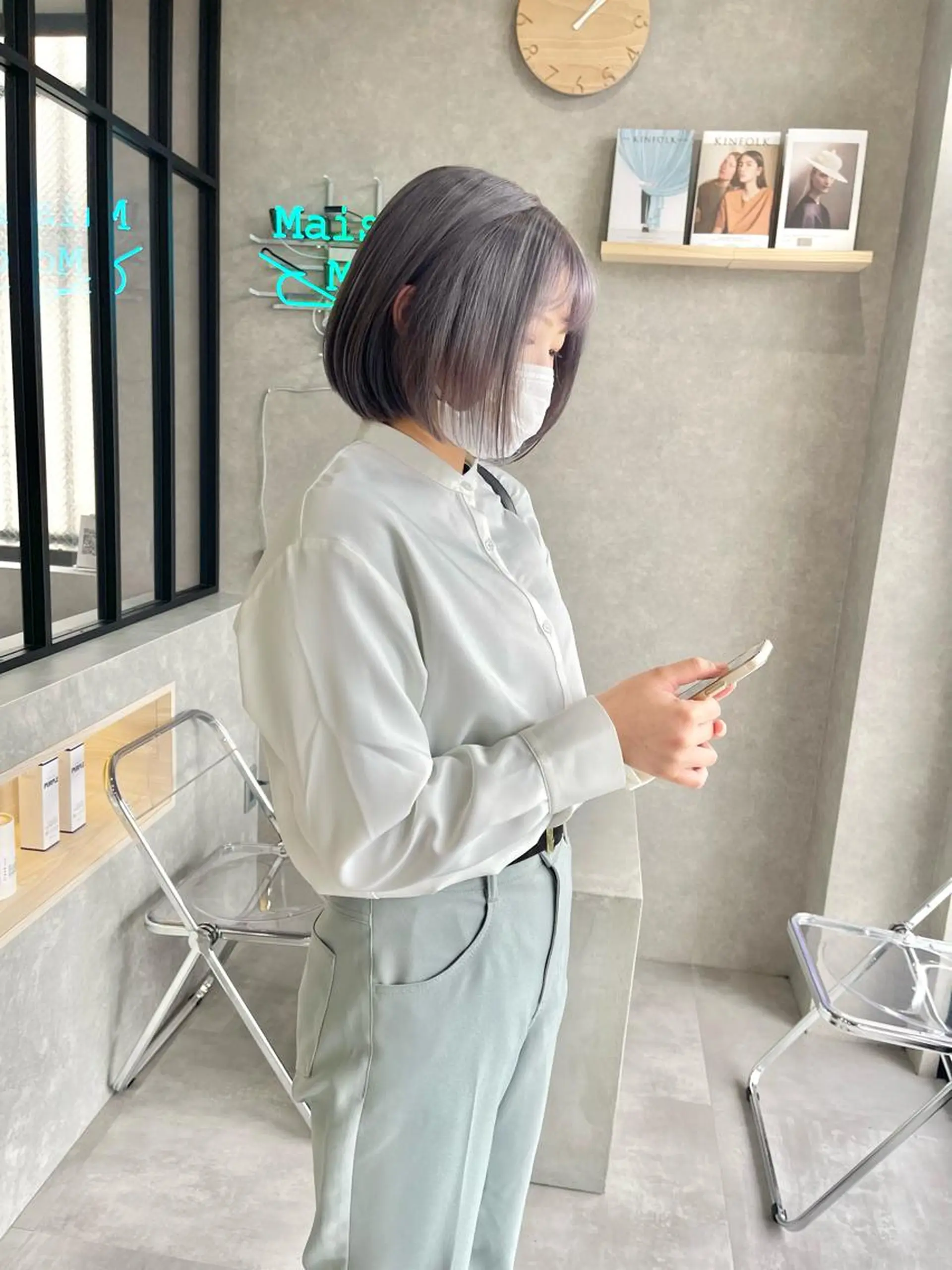 ミディアム カラー ヘアカラー トリートメント 一ノ瀬 暁のヘアスタイル