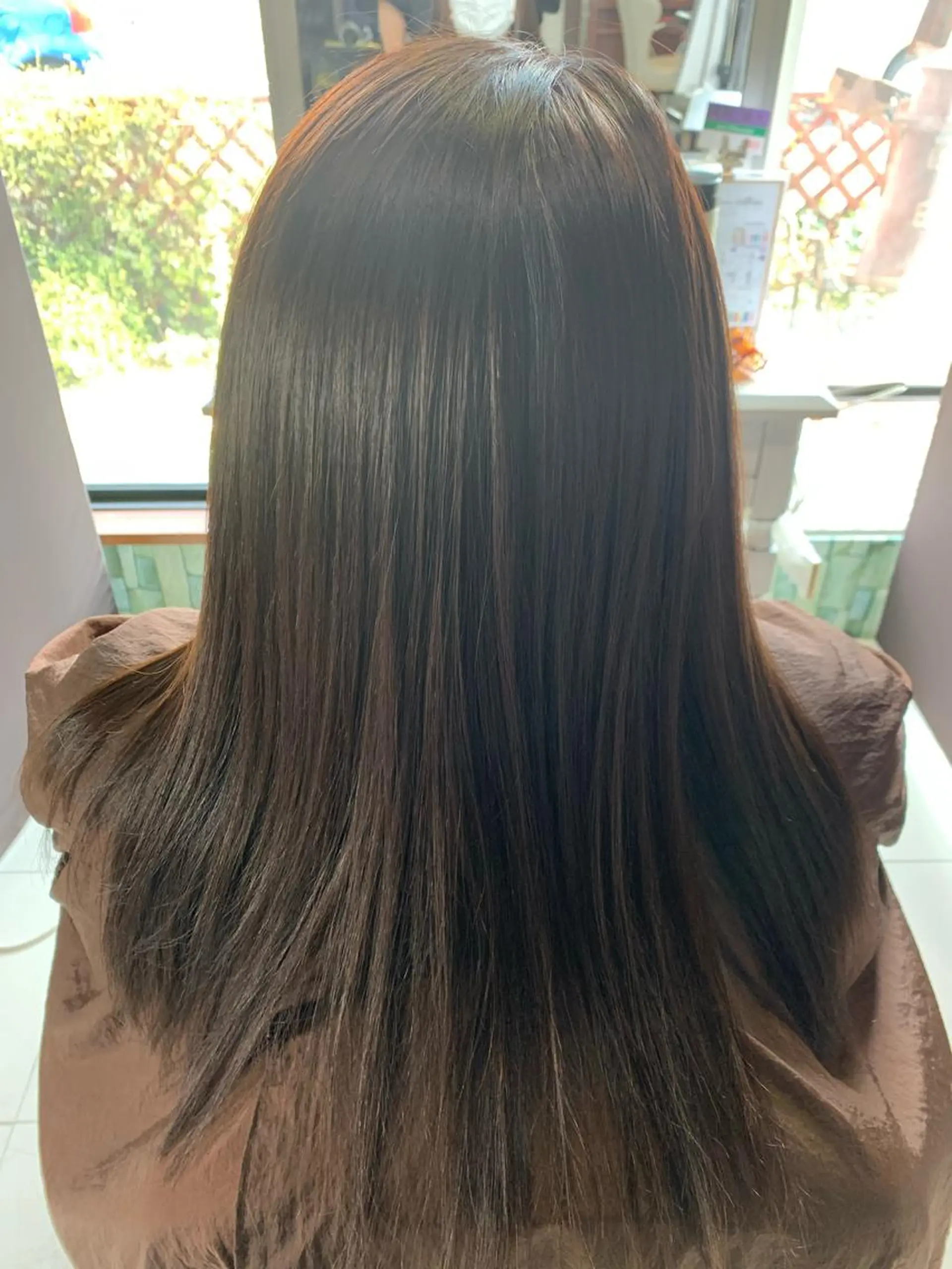 ロング 酸性ストレート 髪質改善ストレート、 カラー清野雄大のヘアスタイル