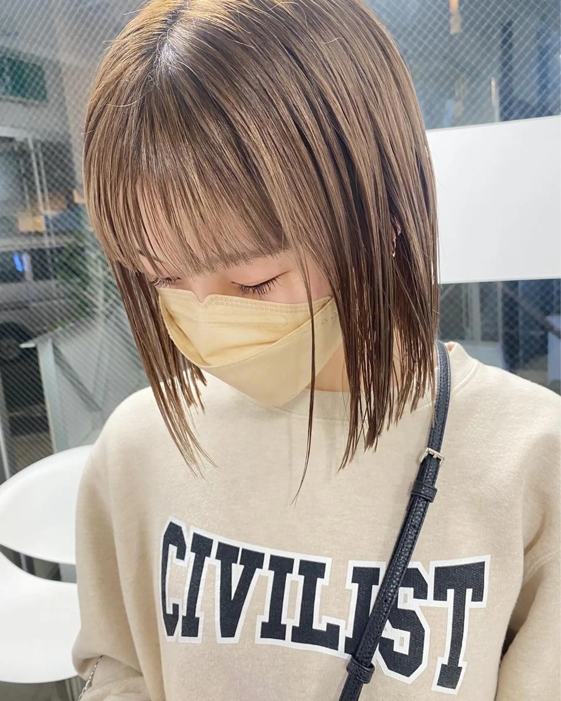 ショート カラー カット ヘアカラー トリートメント センターパート/ 暖色カラーayuのヘアスタイル