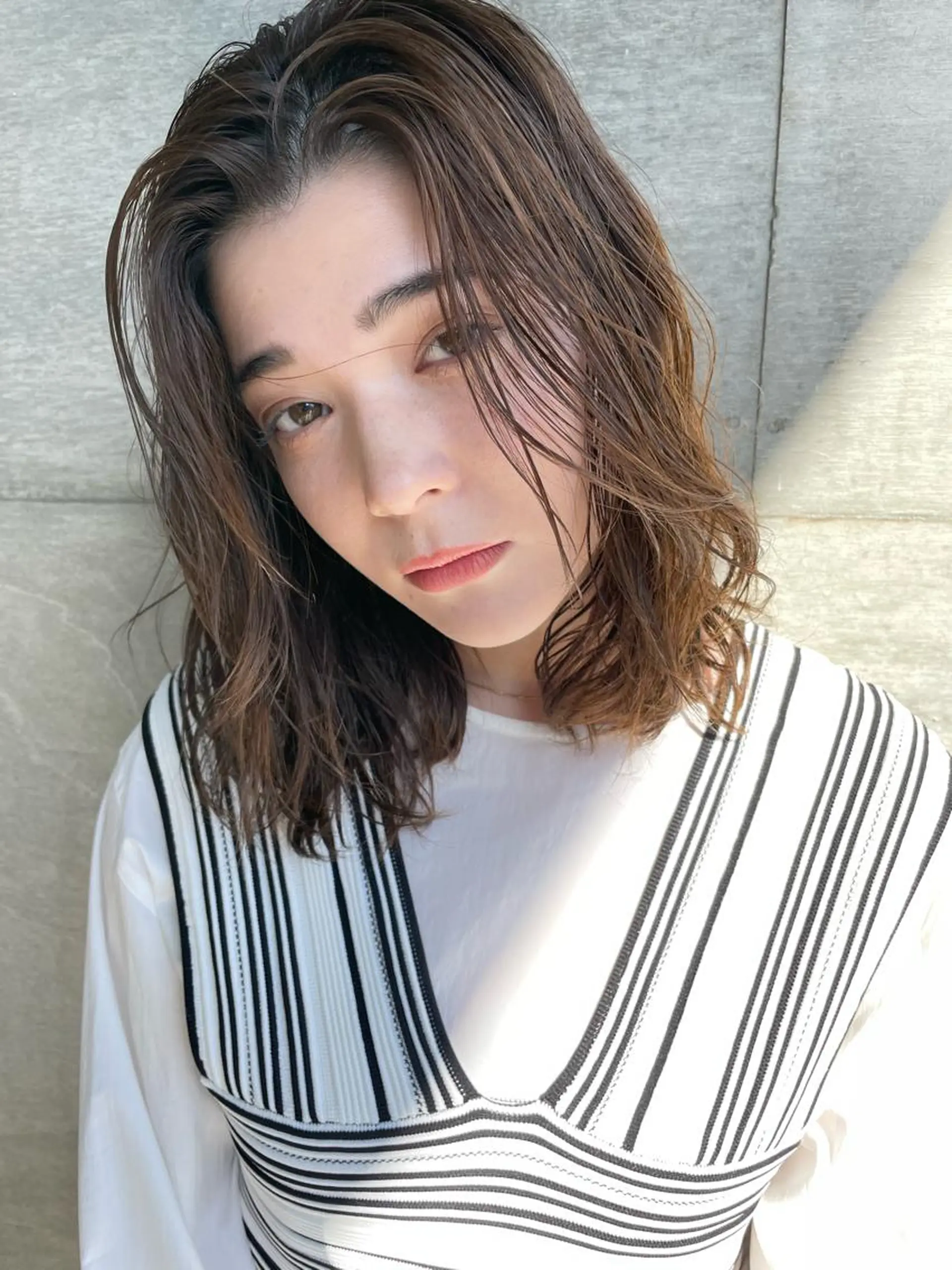 ミディアム ハイライト 髪質改善 縮毛矯正 トリートメント カット ヘアカラー トリートメント ✂︎マンツーマン施術 ａｙｅ✂︎のヘアスタイル