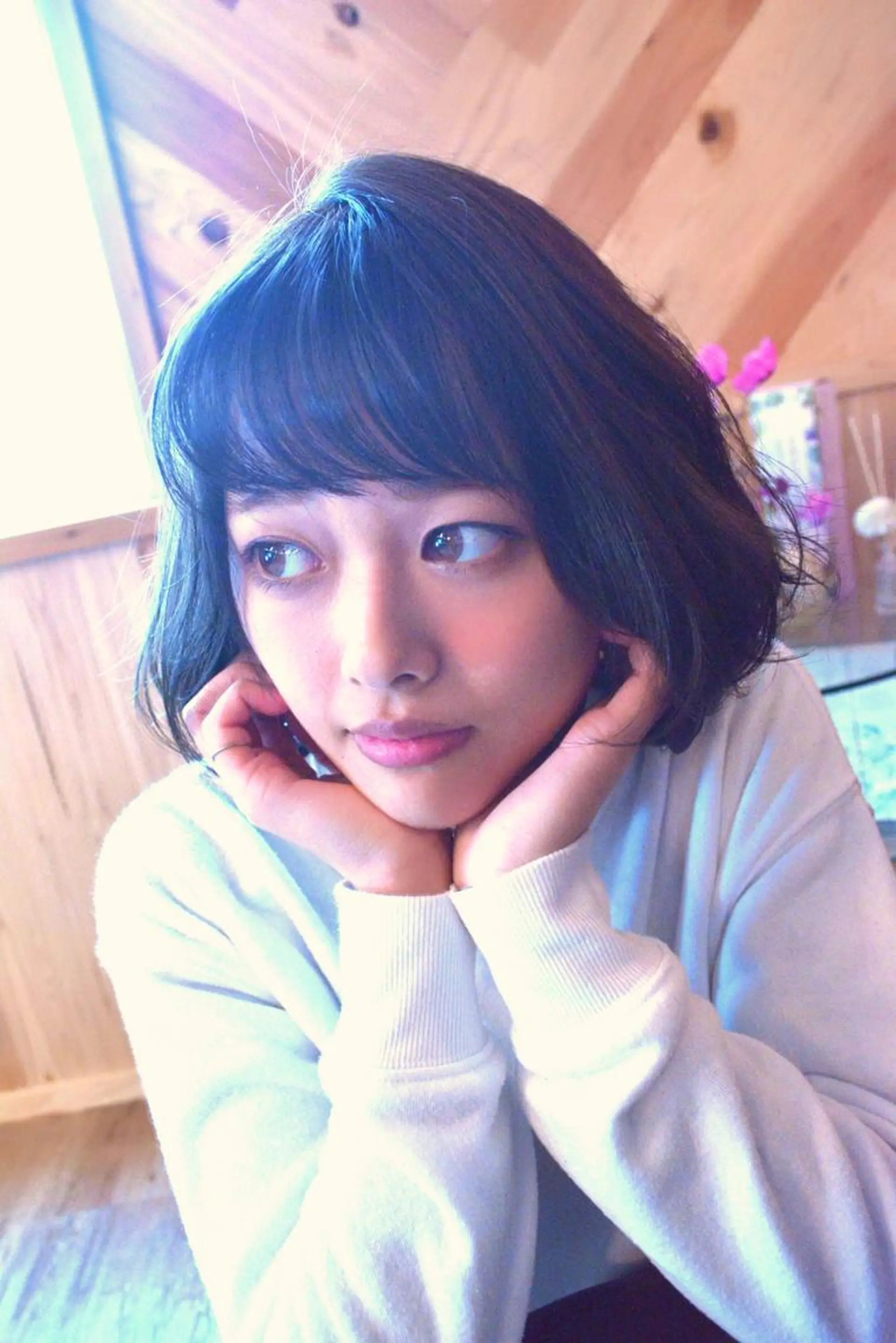 ショート ミディアム カラー パーマ ブルーカラー belle chambreイブカのその他イメージ