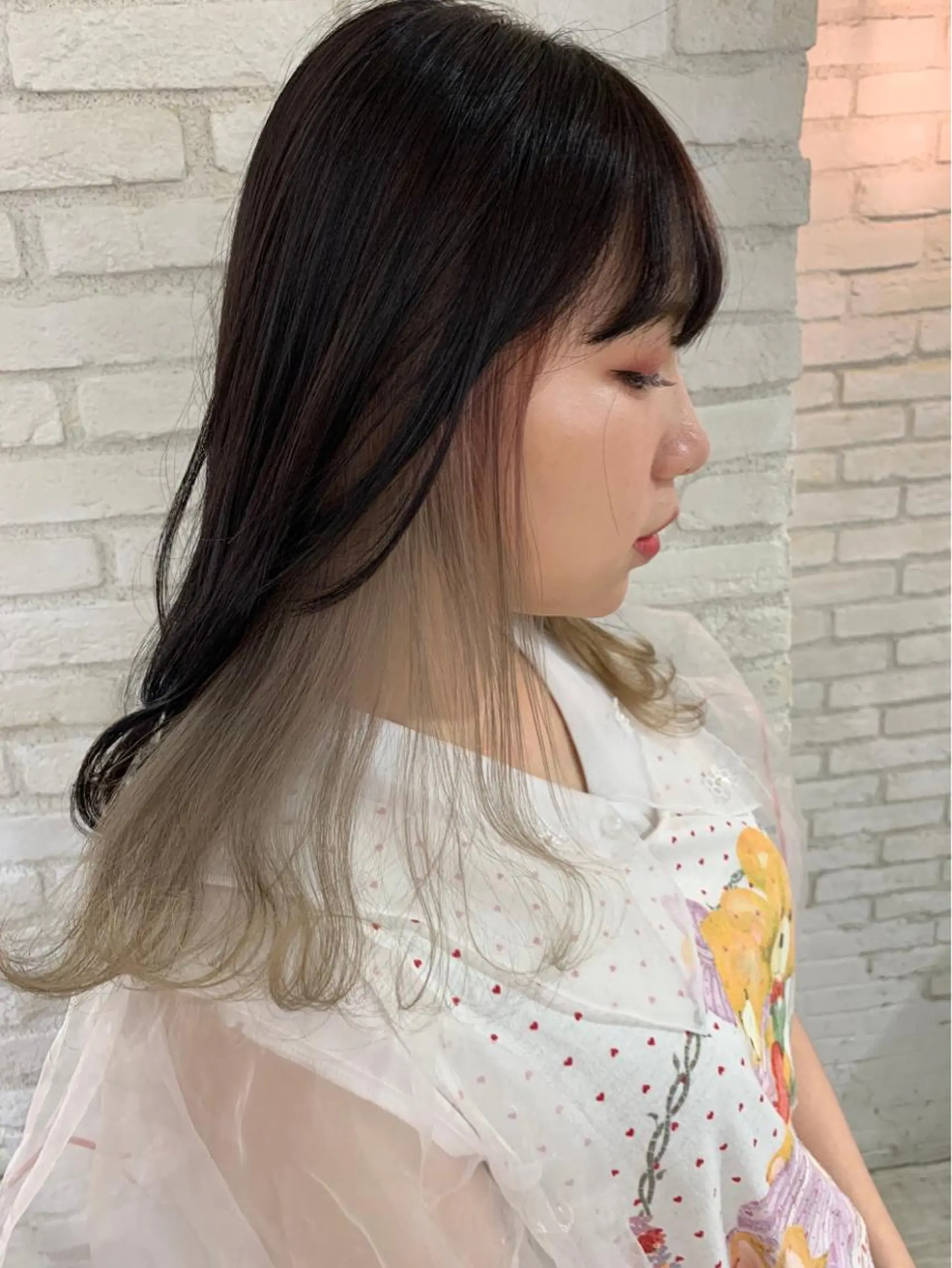 セミロング カラー 韓国ヘア/艶カラー /田中悠佑のヘアスタイル