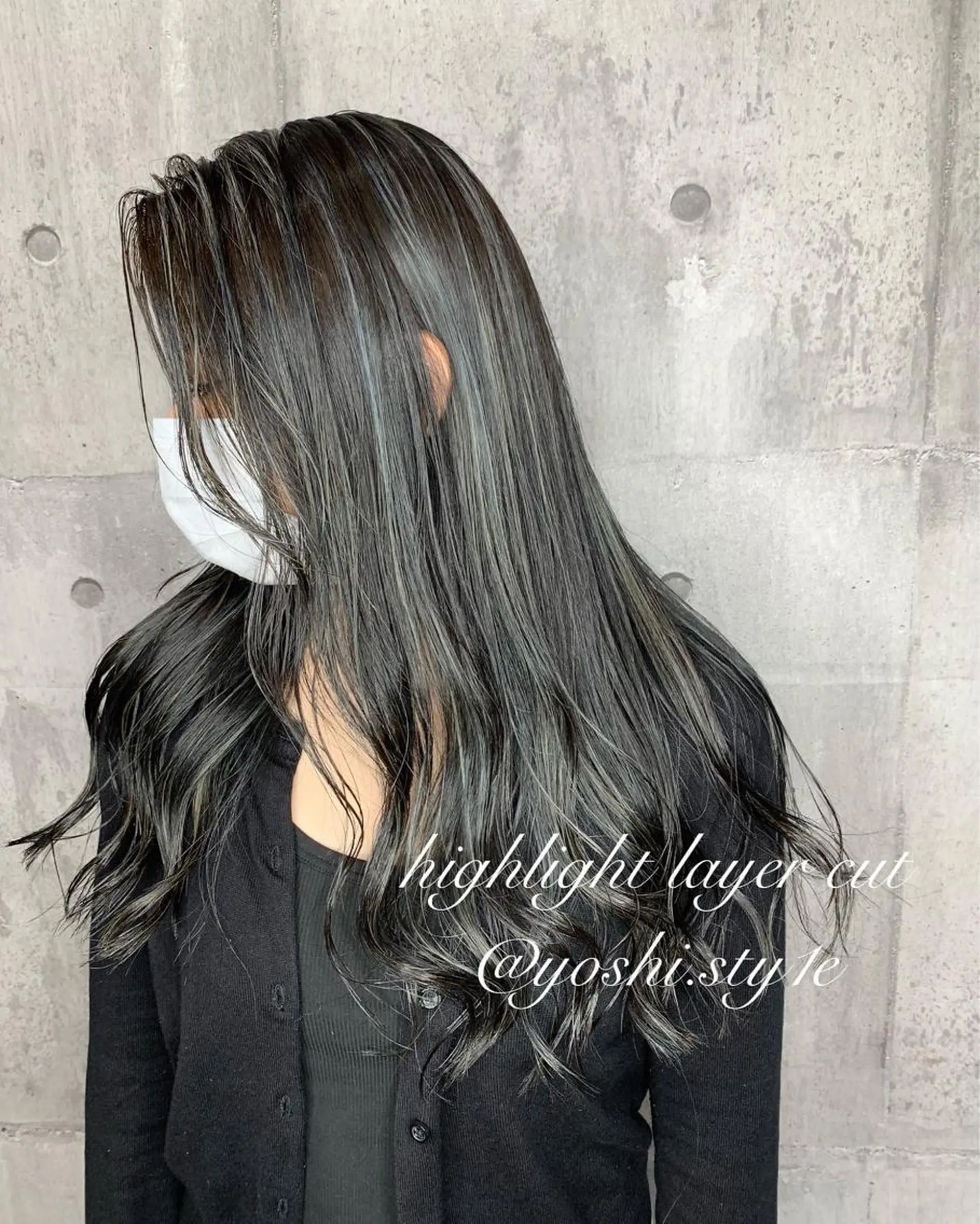 ロング ハイライト カット ヘアカラー yoshihara yuukiのヘアスタイル