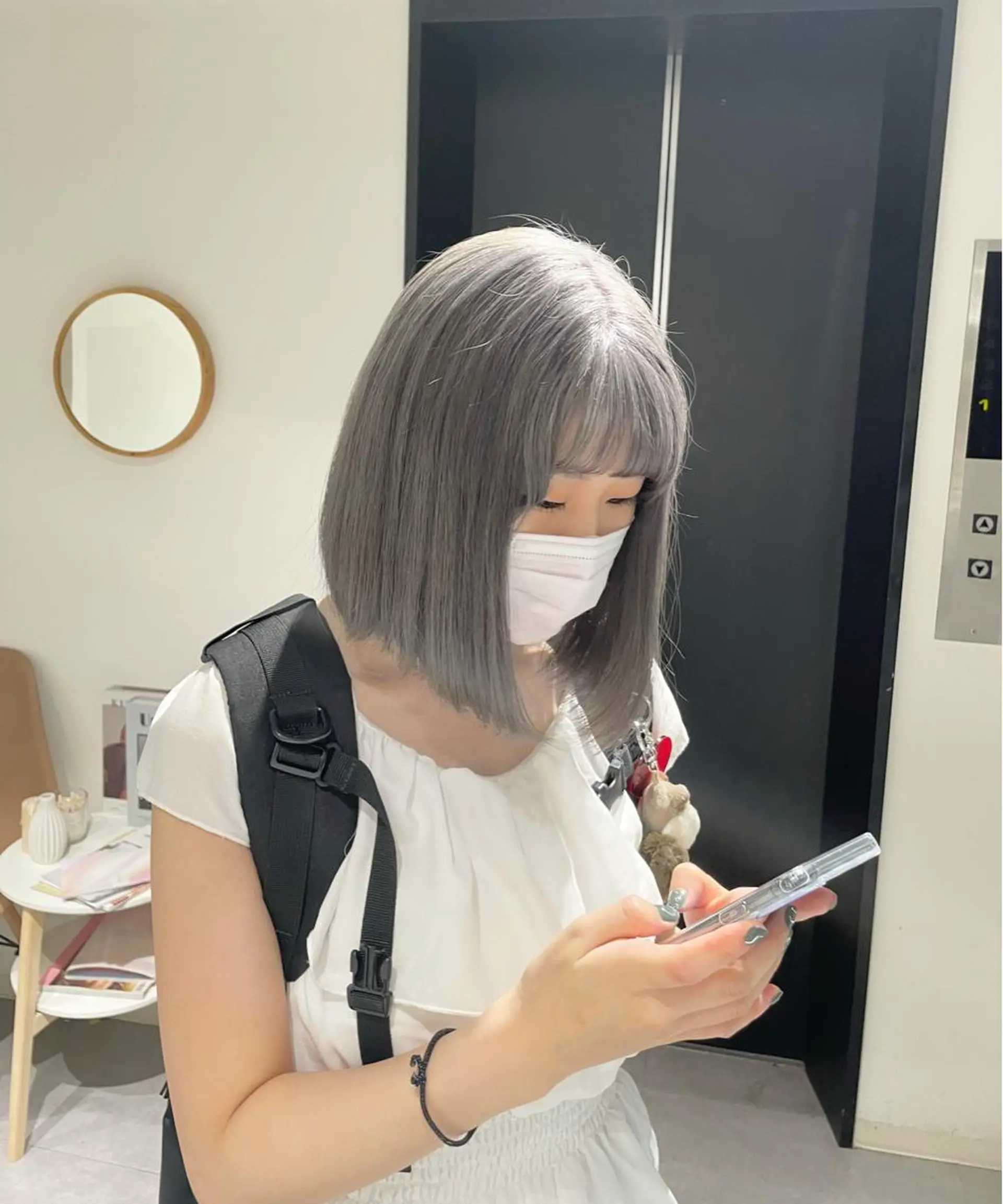 ミディアム カラー fuka/梅田/ ミルクティーベージュのヘアスタイル