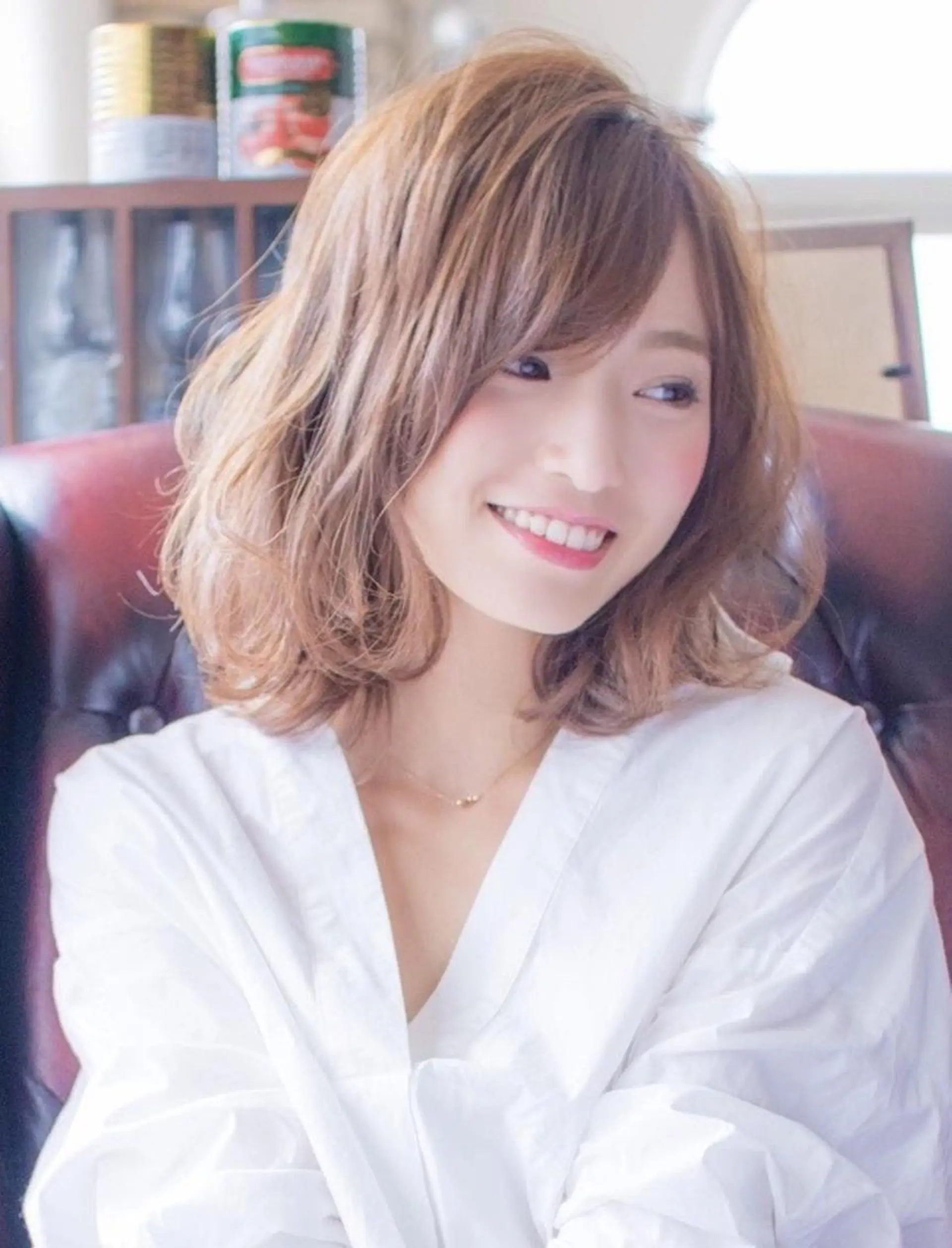 ミディアム カラー パーマ ヘアアレンジ 髪質改善 の達人/杉原碧仁のヘアスタイル